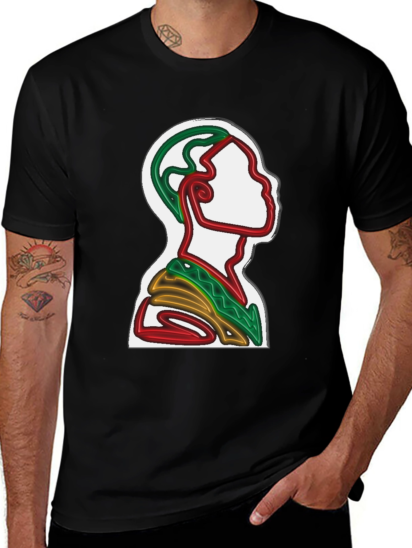 Abstract Line Art T-Shirt - Artistic Graphic Tee