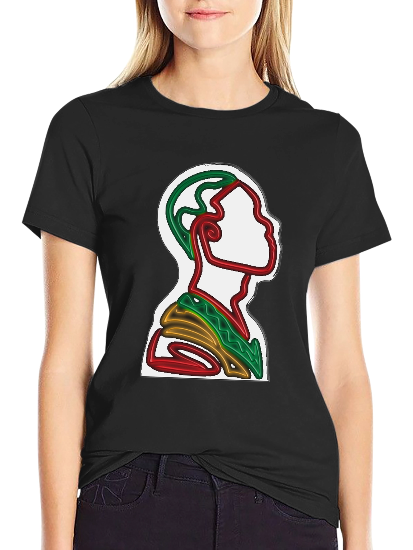 Abstract Line Art T-Shirt - Artistic Graphic Tee