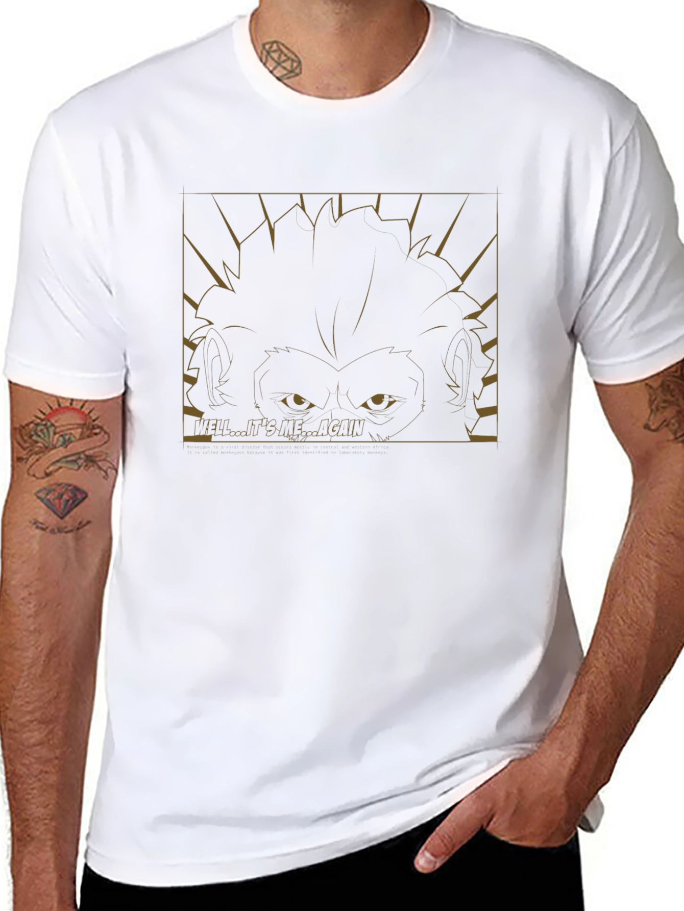 Intriguing Monkey Graphic Tee - Hello... Its Me... Again