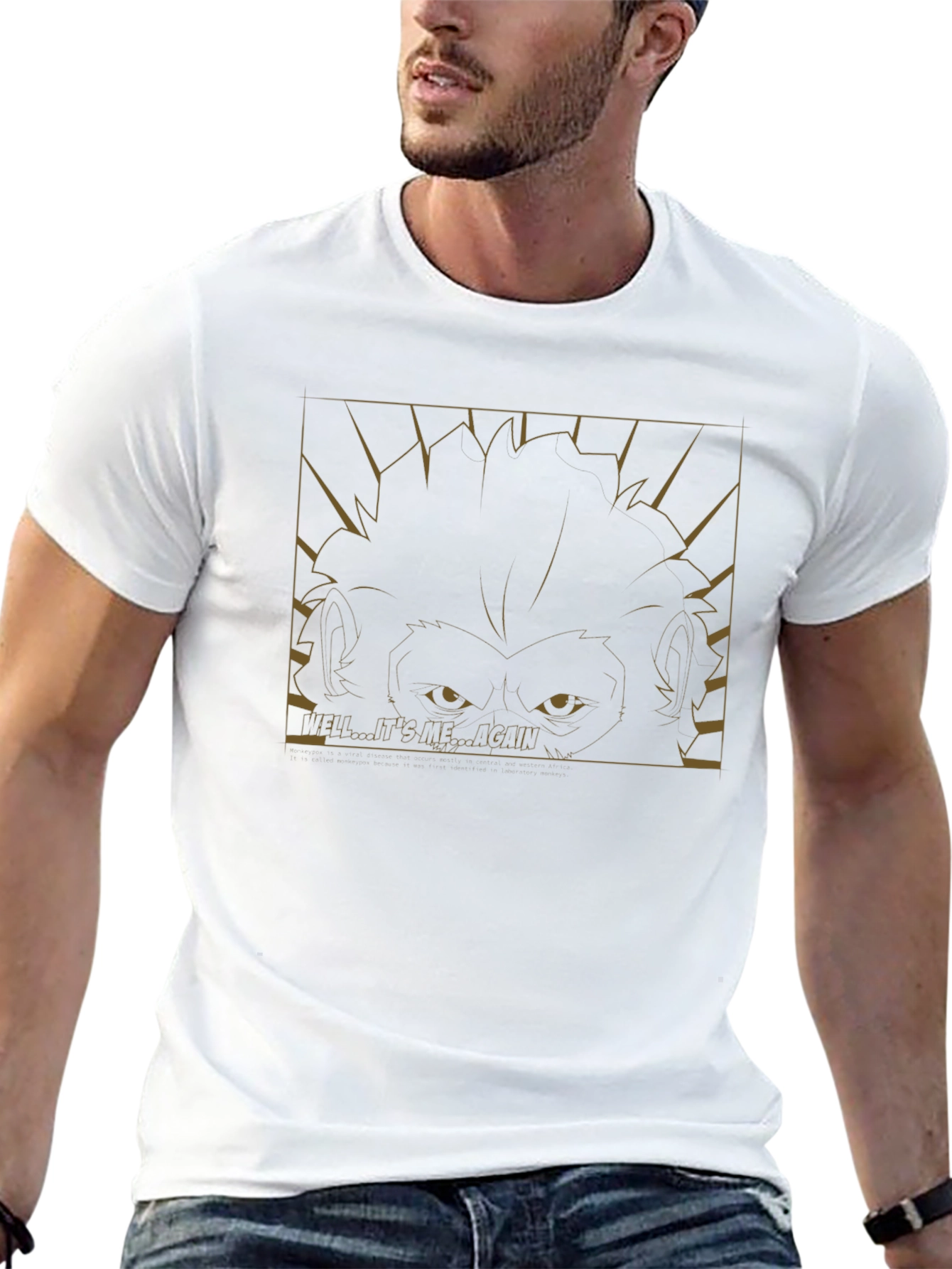 Intriguing Monkey Graphic Tee - Hello... Its Me... Again
