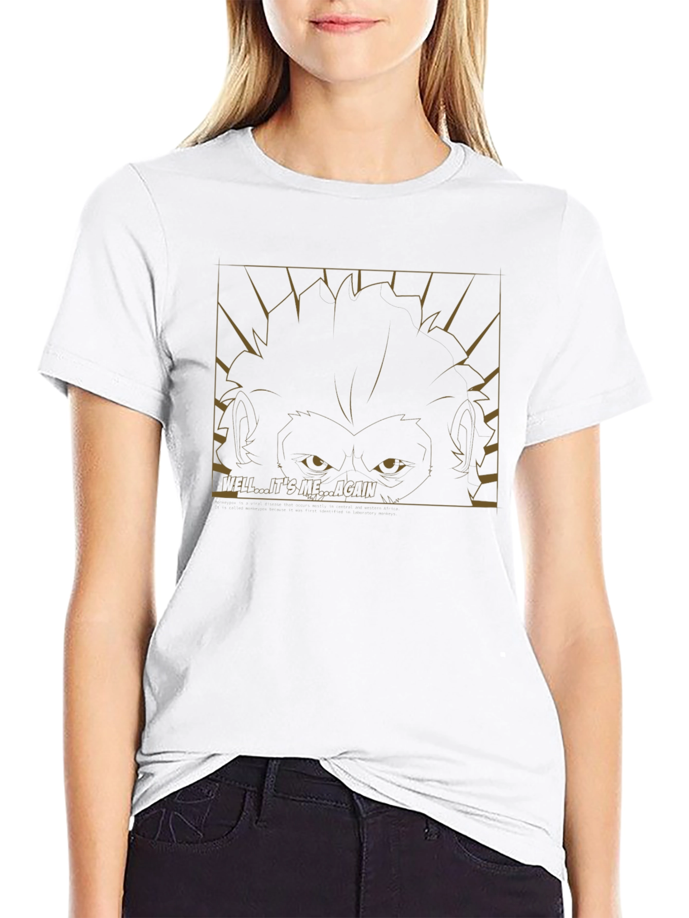 Intriguing Monkey Graphic Tee - Hello... Its Me... Again