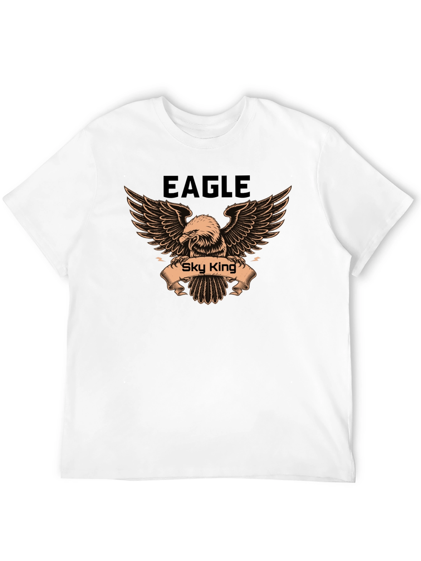 Eagle Sky King Graphic Print Mens Black T-Shirt