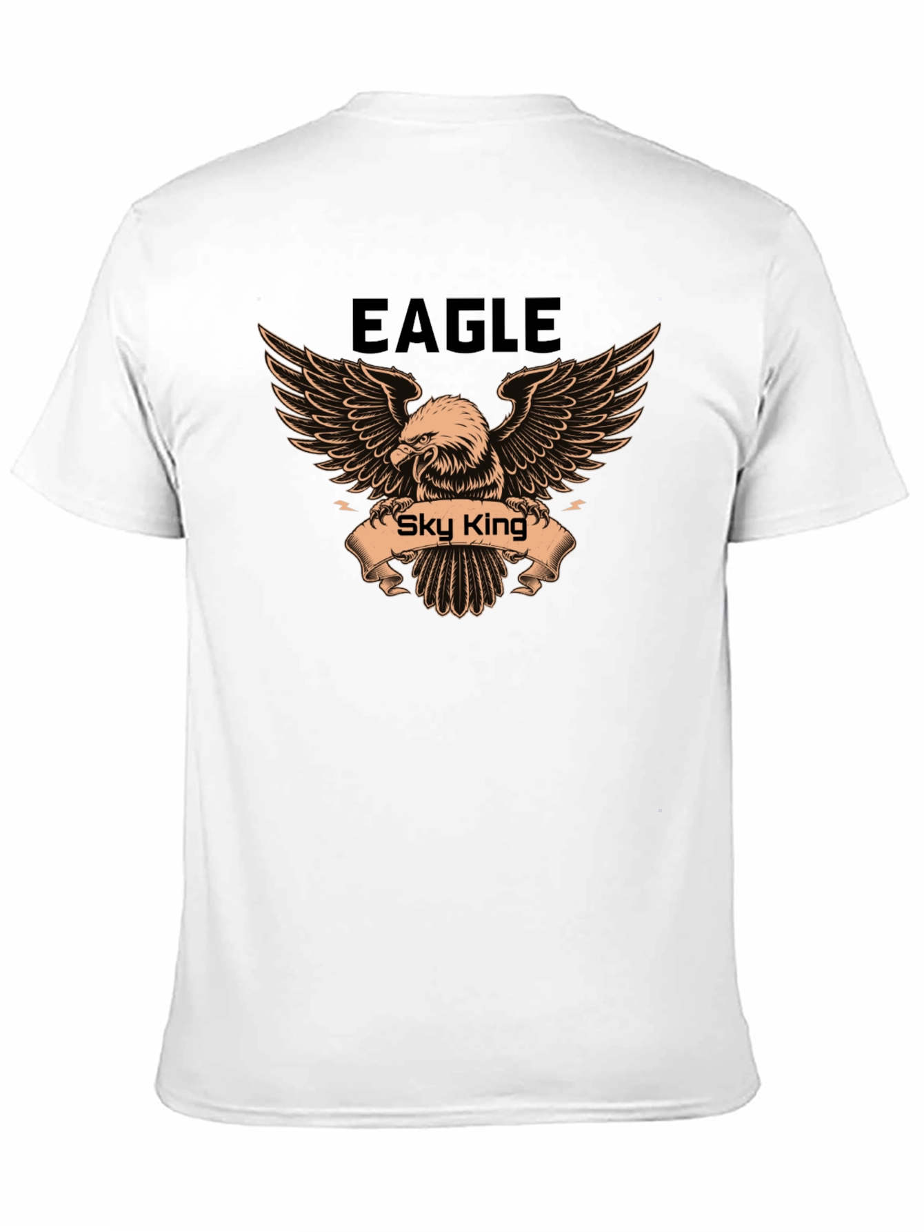 Eagle Sky King Graphic Print Mens Black T-Shirt