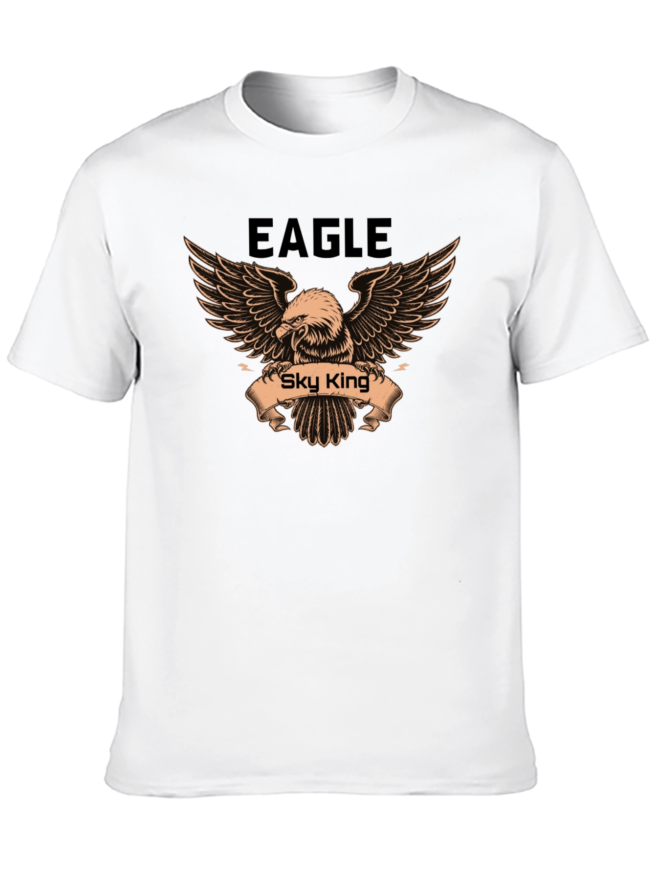 Eagle Sky King Graphic Print Mens Black T-Shirt