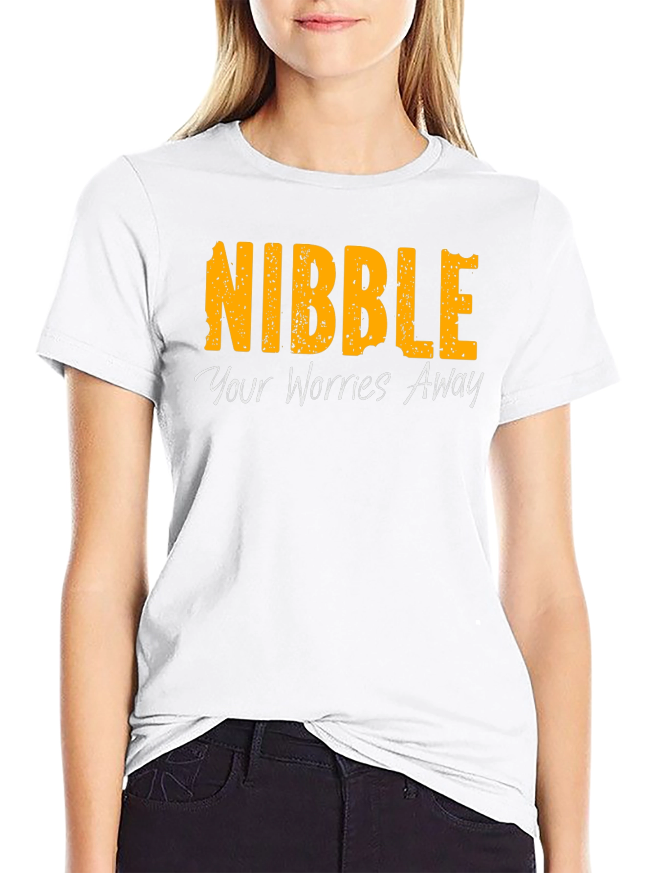 Nibble Your Worries Away Black T-Shirt