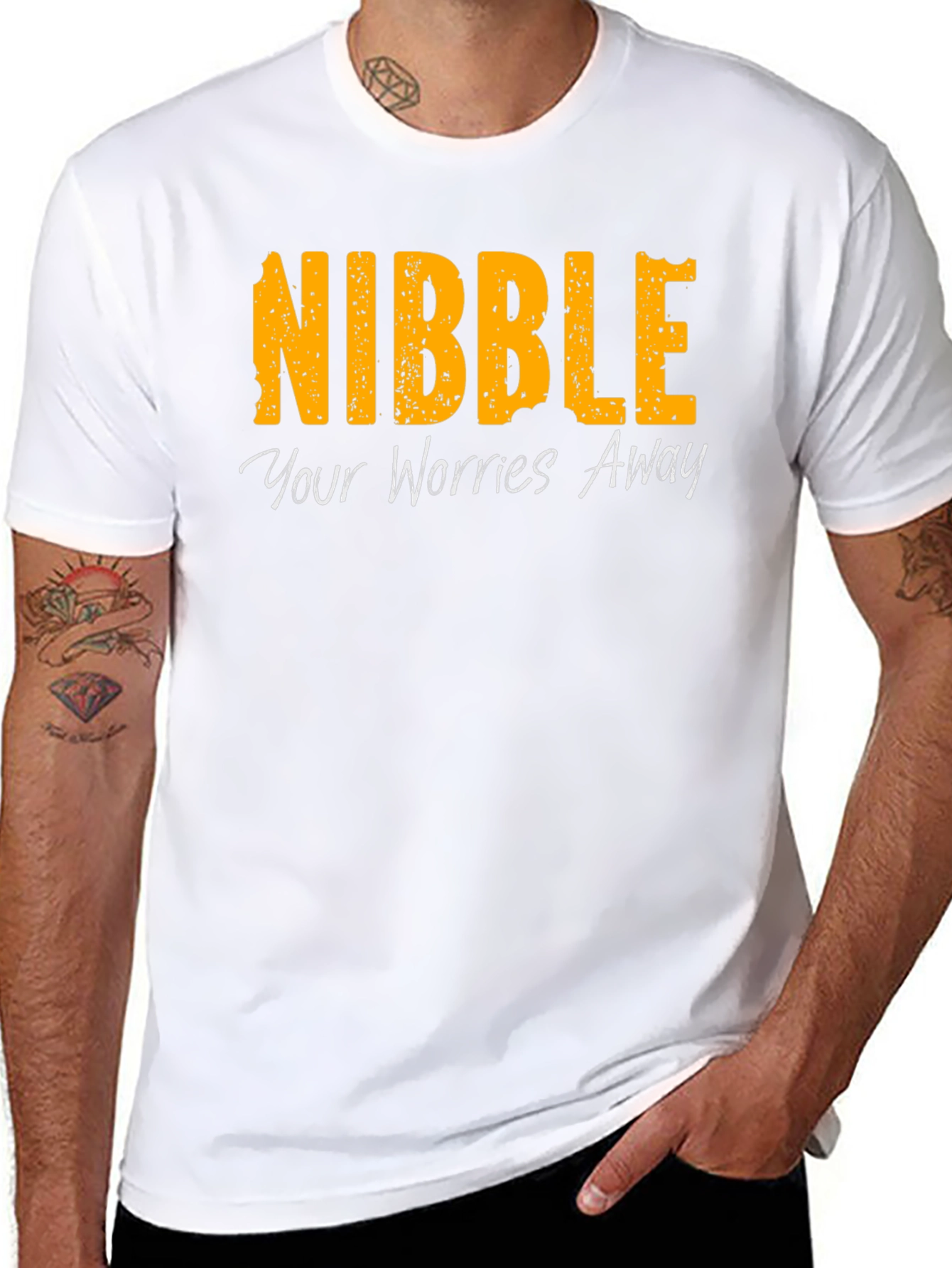 Nibble Your Worries Away Black T-Shirt