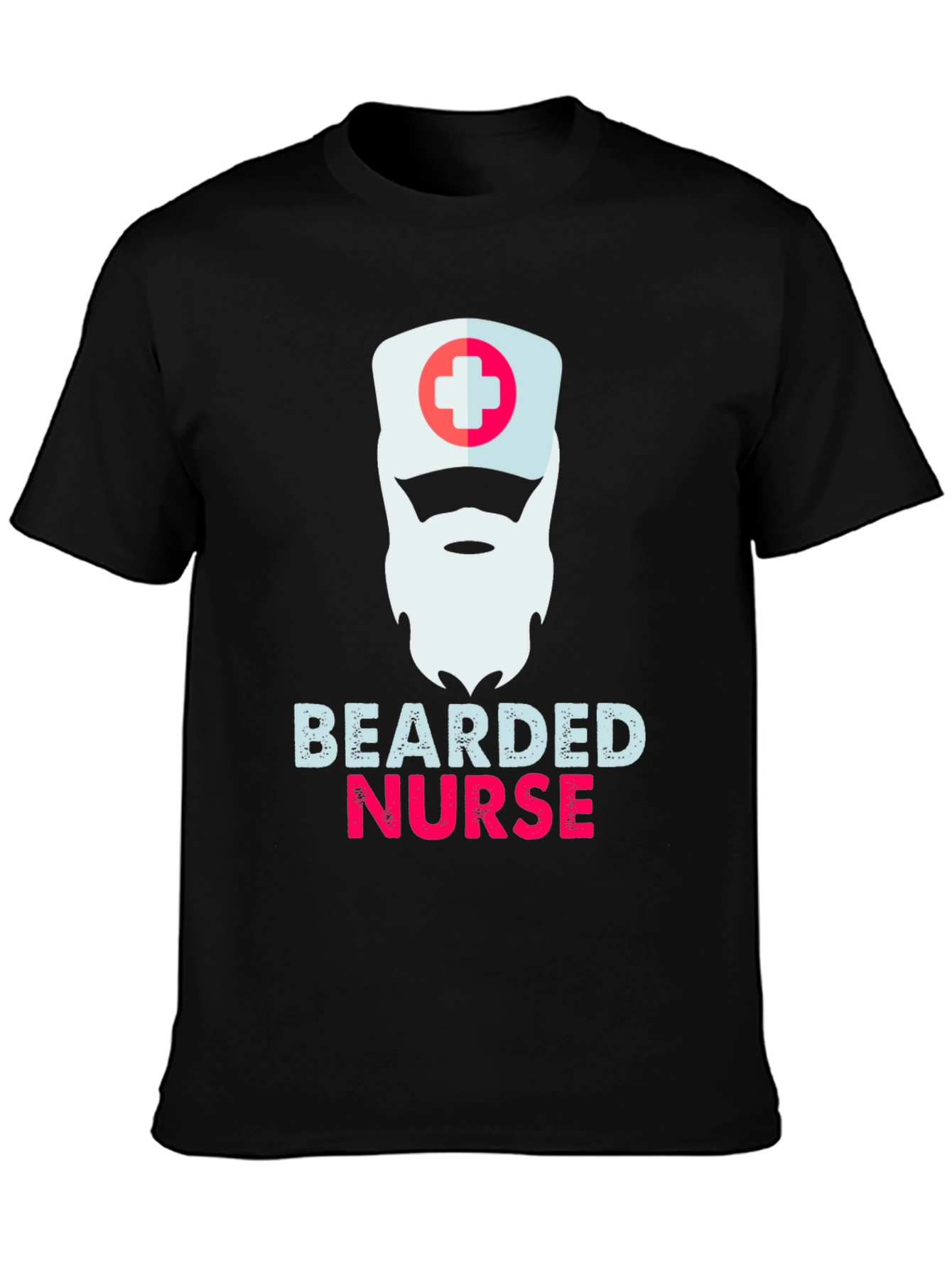 Bearded Nurse Graphic T-Shirt - Funny Medical Apparel