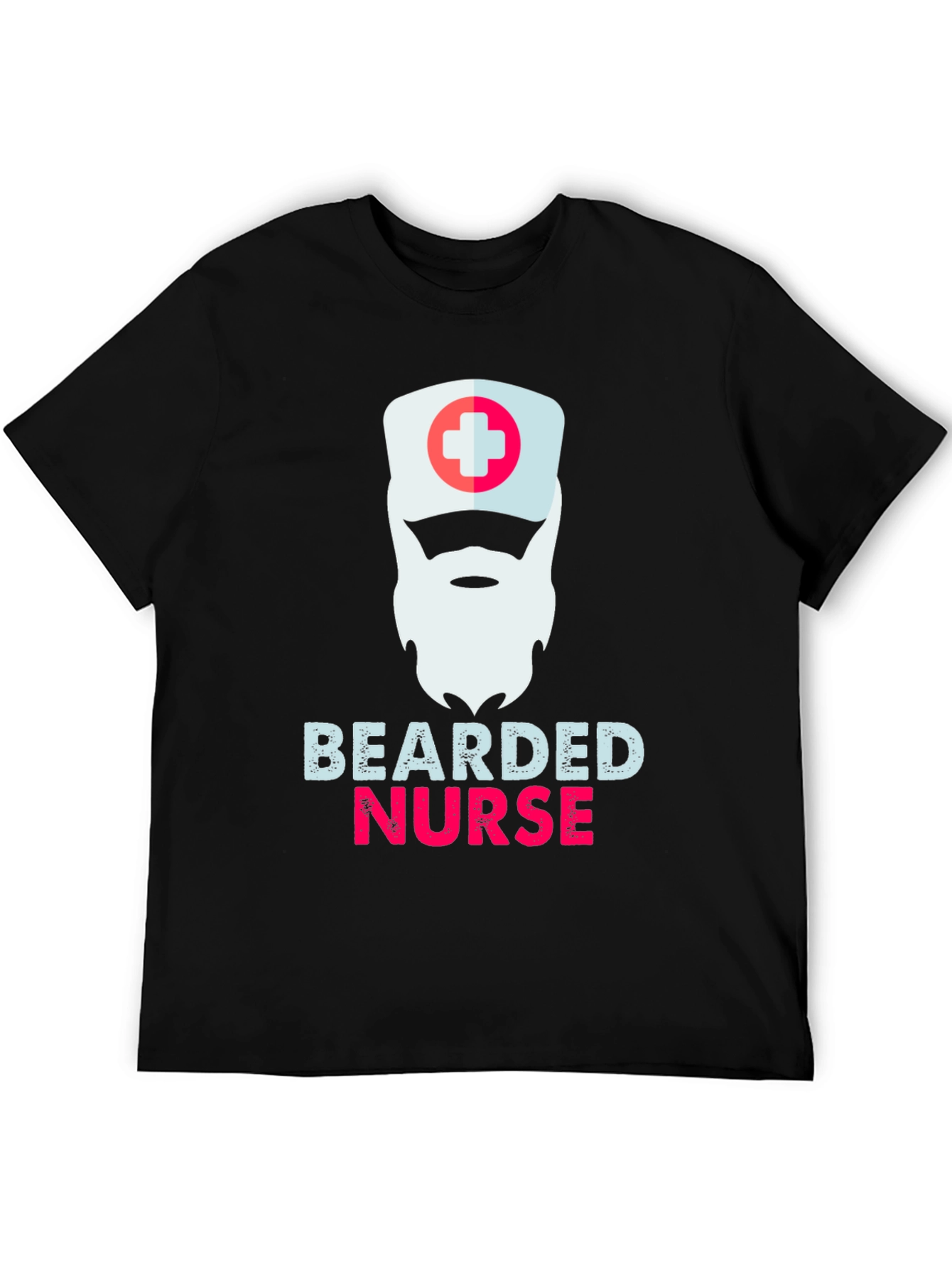 Bearded Nurse Graphic T-Shirt - Funny Medical Apparel