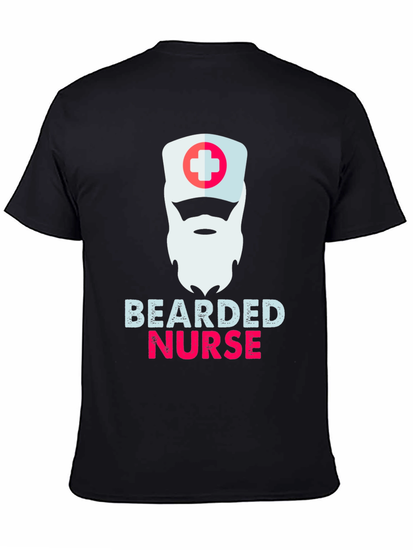 Bearded Nurse Graphic T-Shirt - Funny Medical Apparel