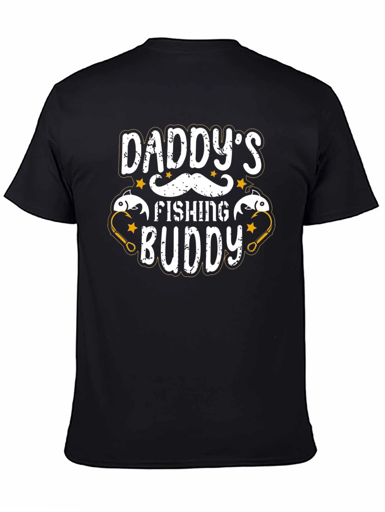 Daddys Fishing Buddy Black Graphic T-Shirt