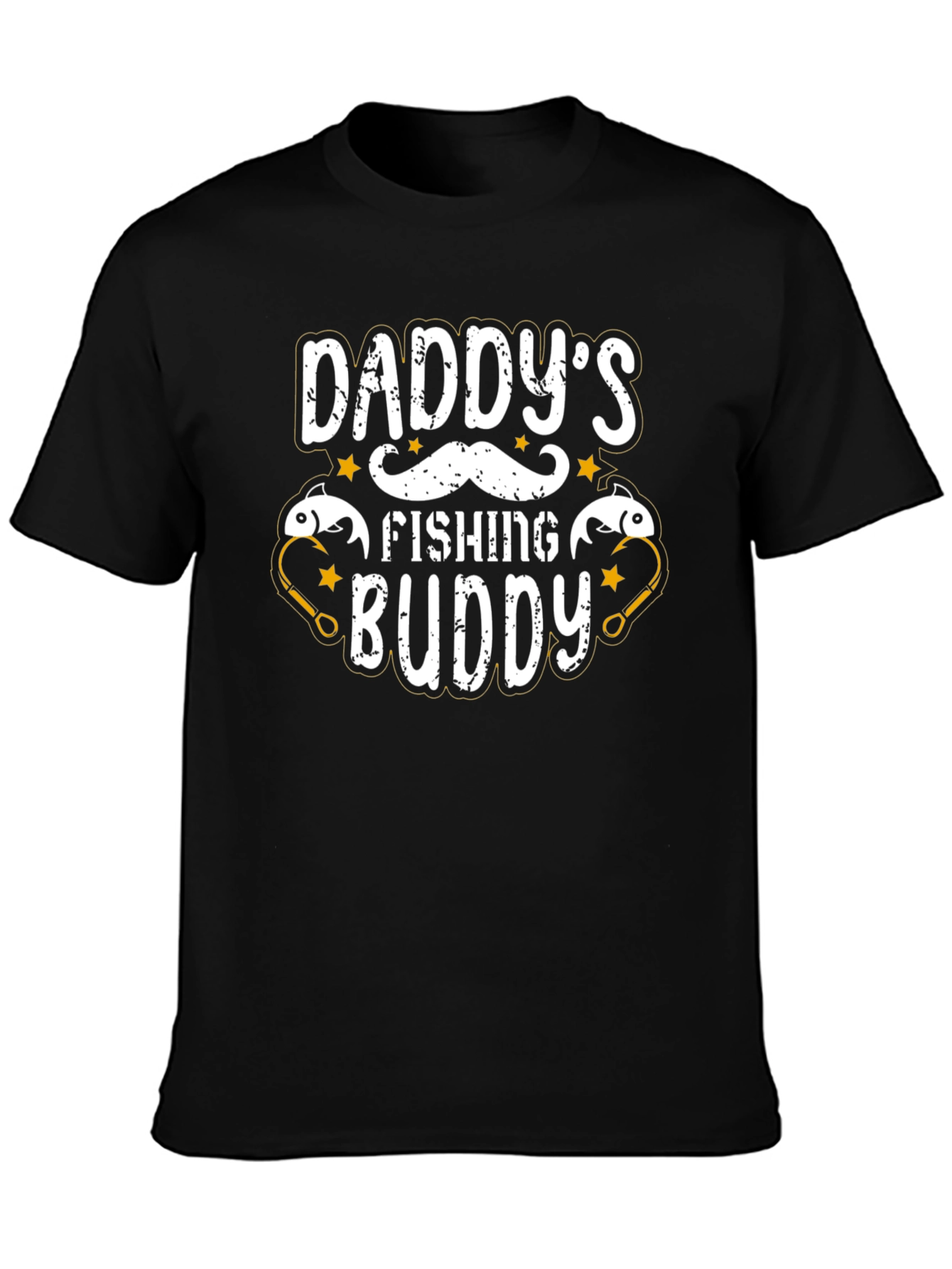 Daddys Fishing Buddy Black Graphic T-Shirt