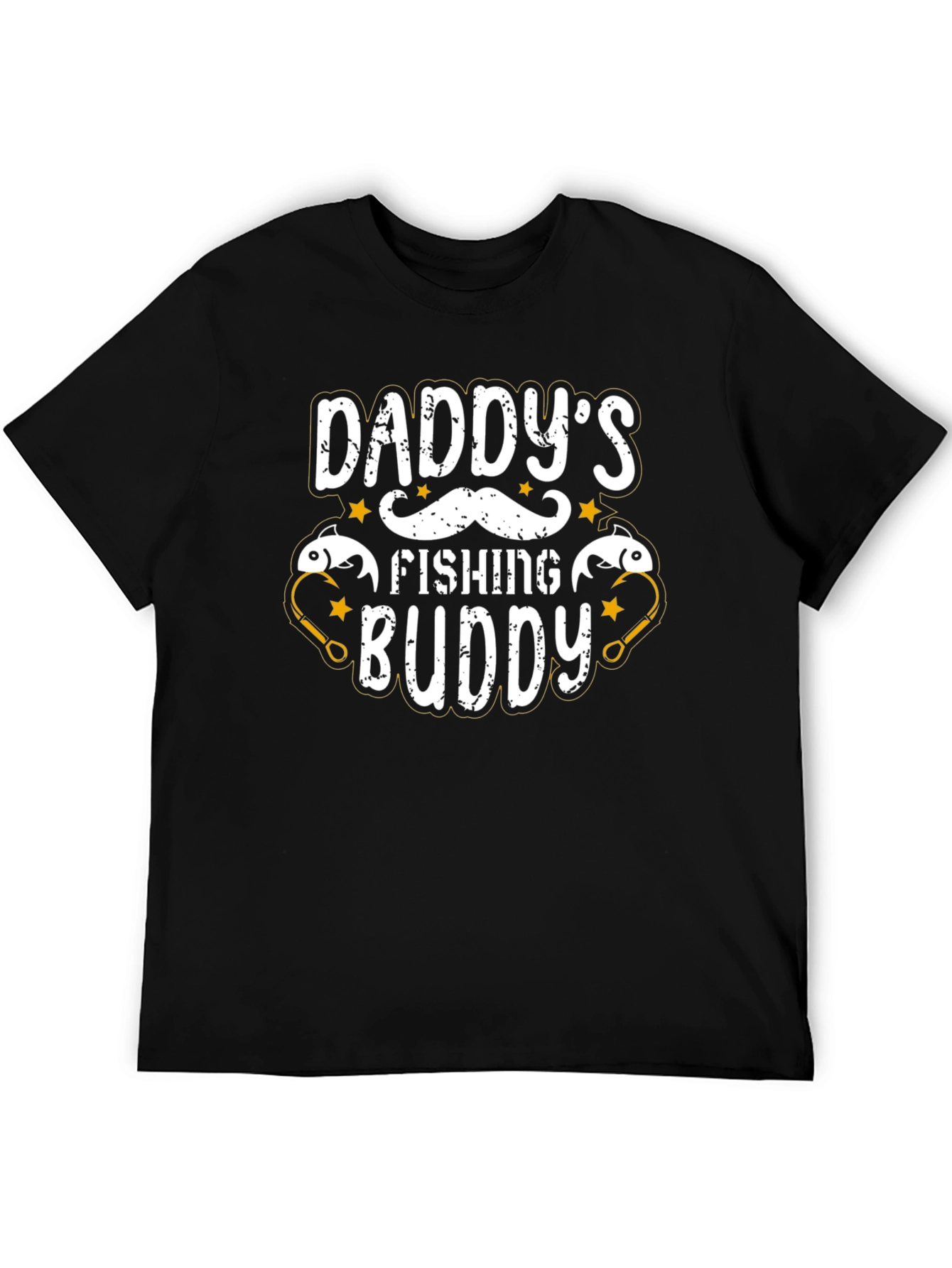 Daddys Fishing Buddy Black Graphic T-Shirt