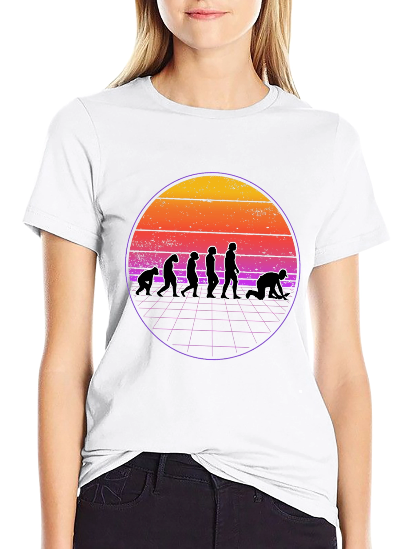 Evolution Retro Sunset Graphic T-Shirt
