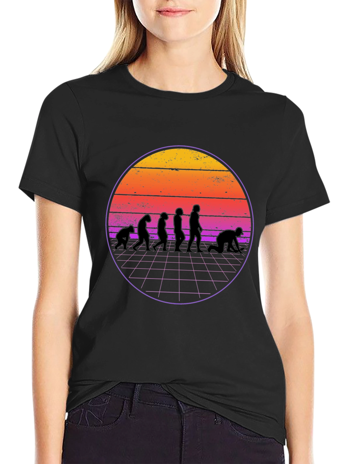 Evolution Retro Sunset Graphic T-Shirt