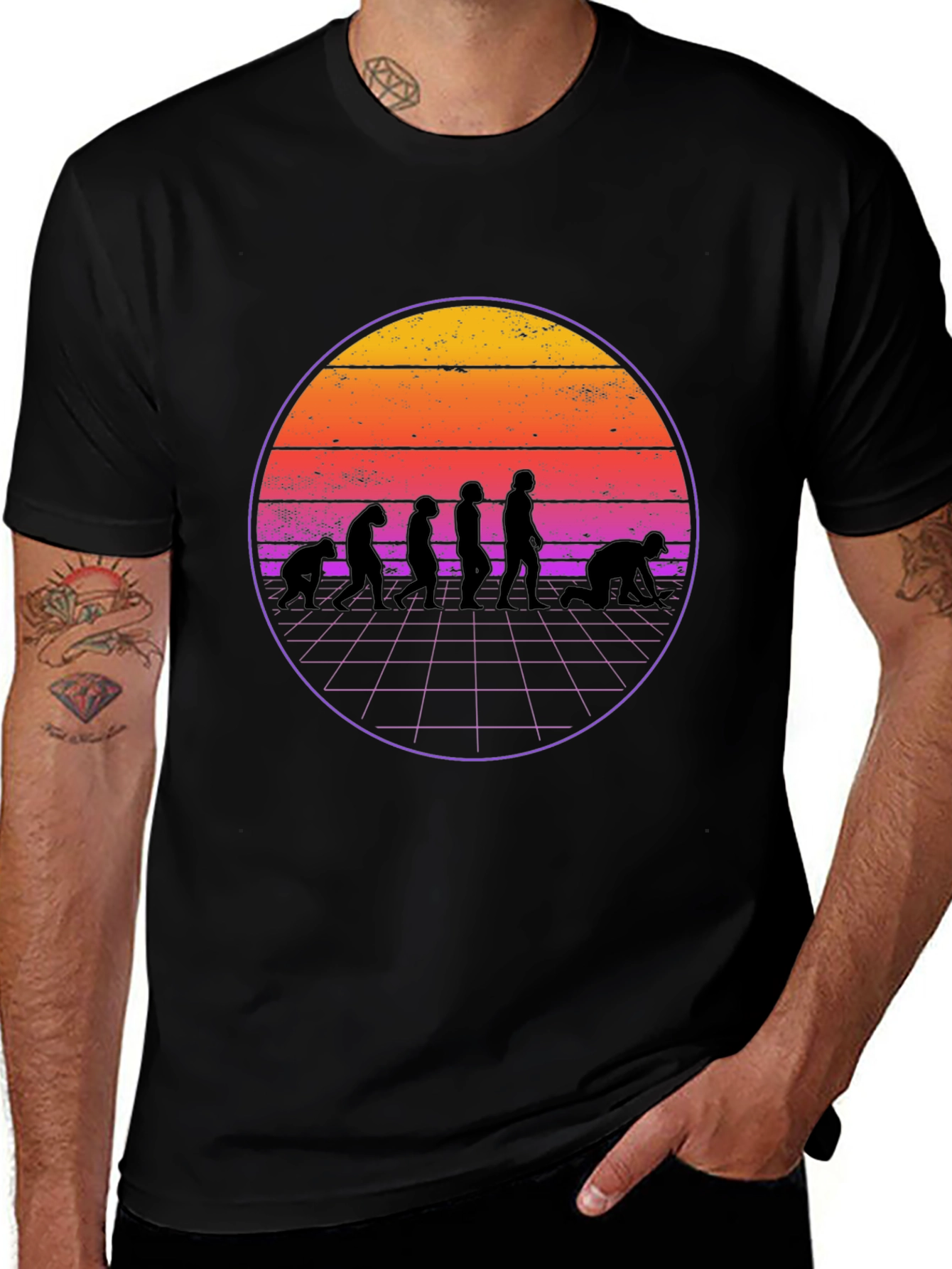 Evolution Retro Sunset Graphic T-Shirt