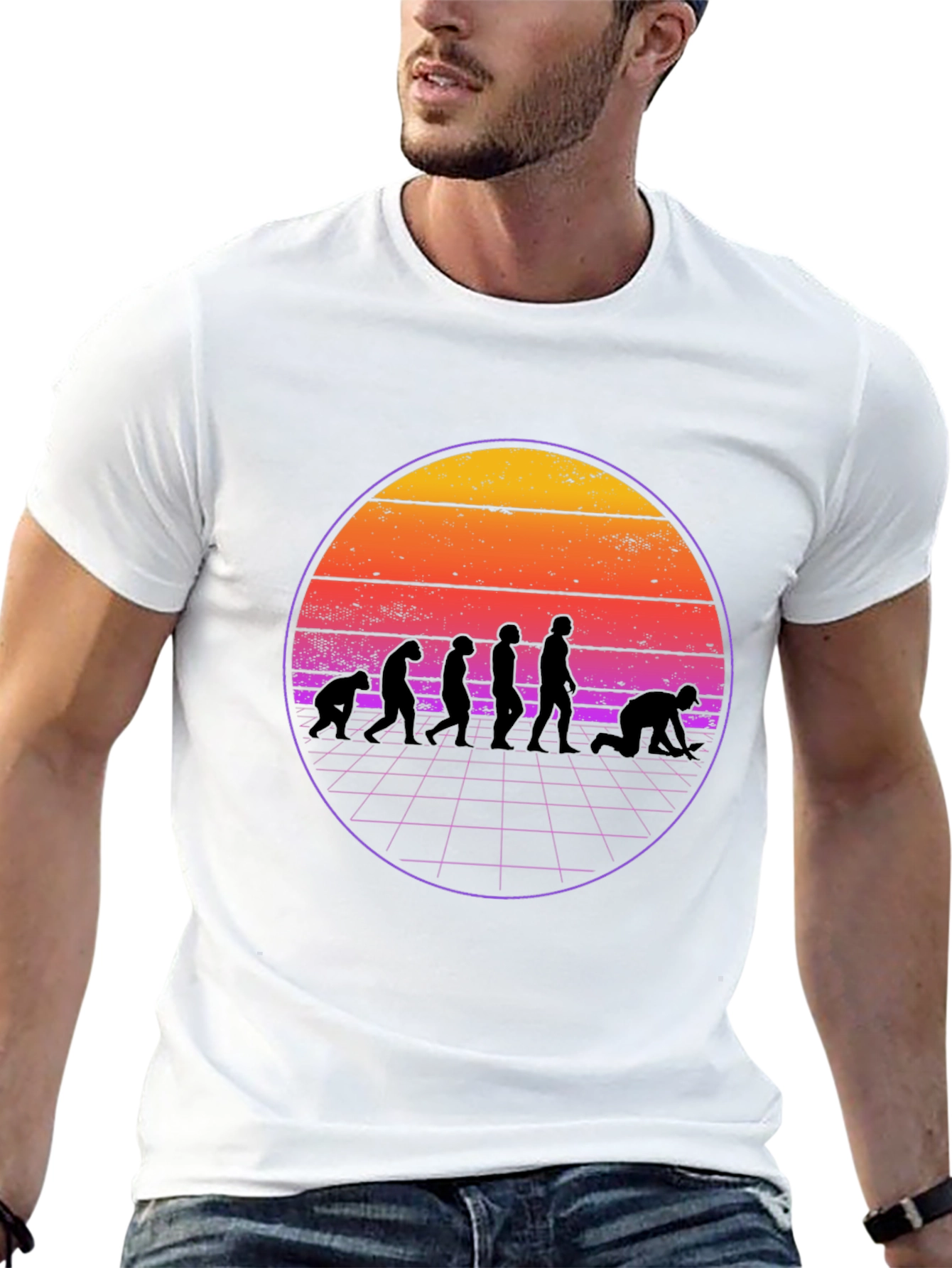 Evolution Retro Sunset Graphic T-Shirt