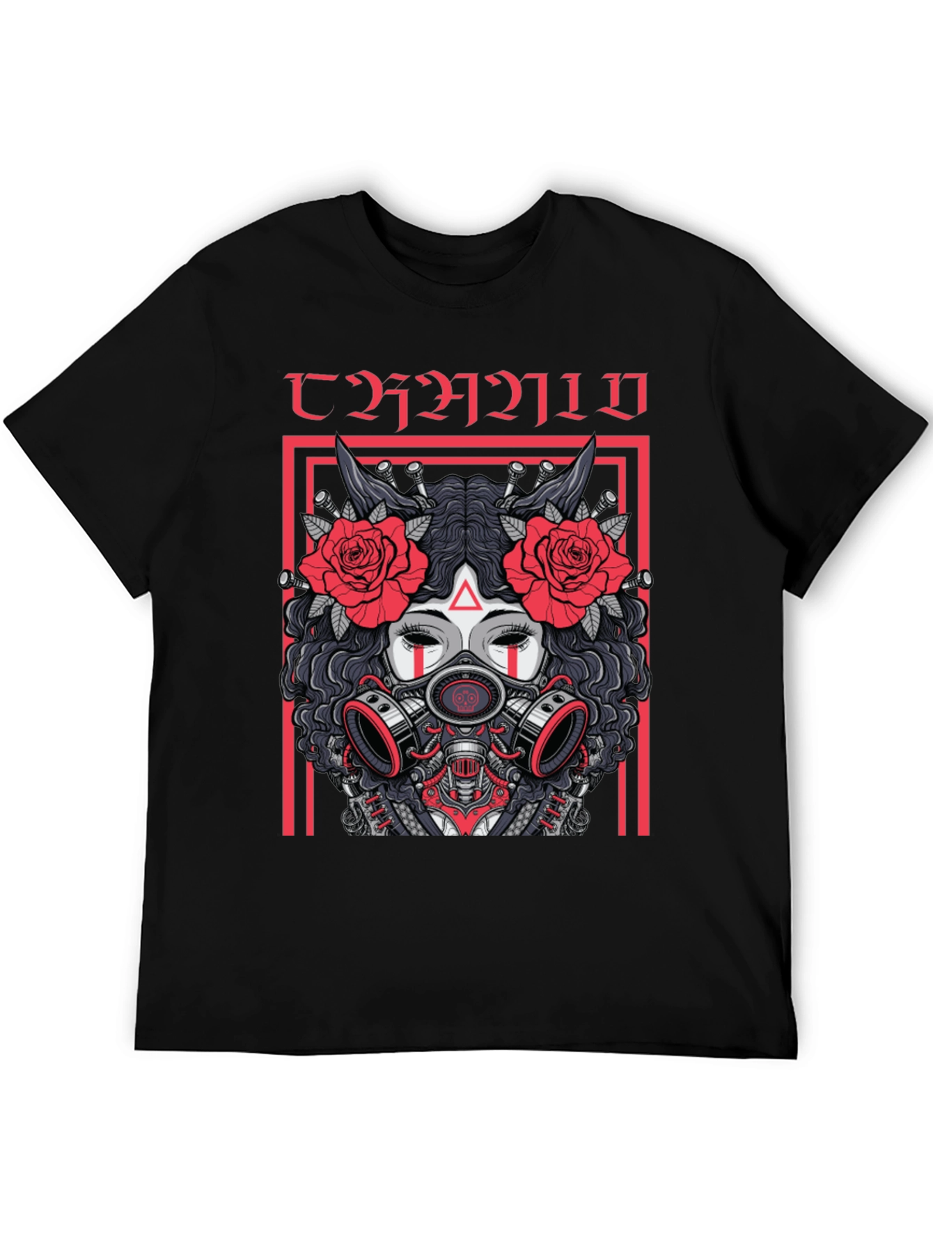 Dark Aesthetic Gas Mask Rose T-Shirt