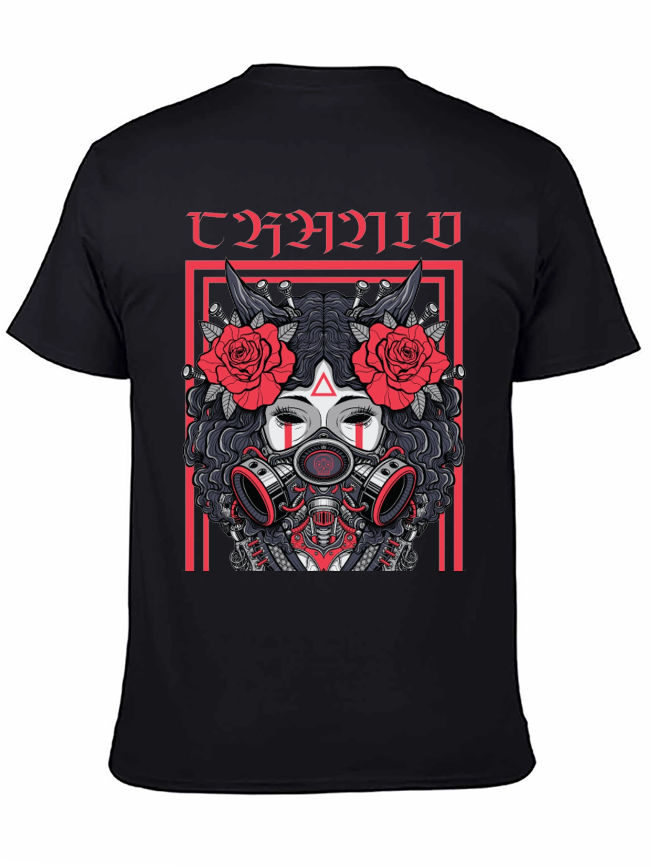 Dark Aesthetic Gas Mask Rose T-Shirt