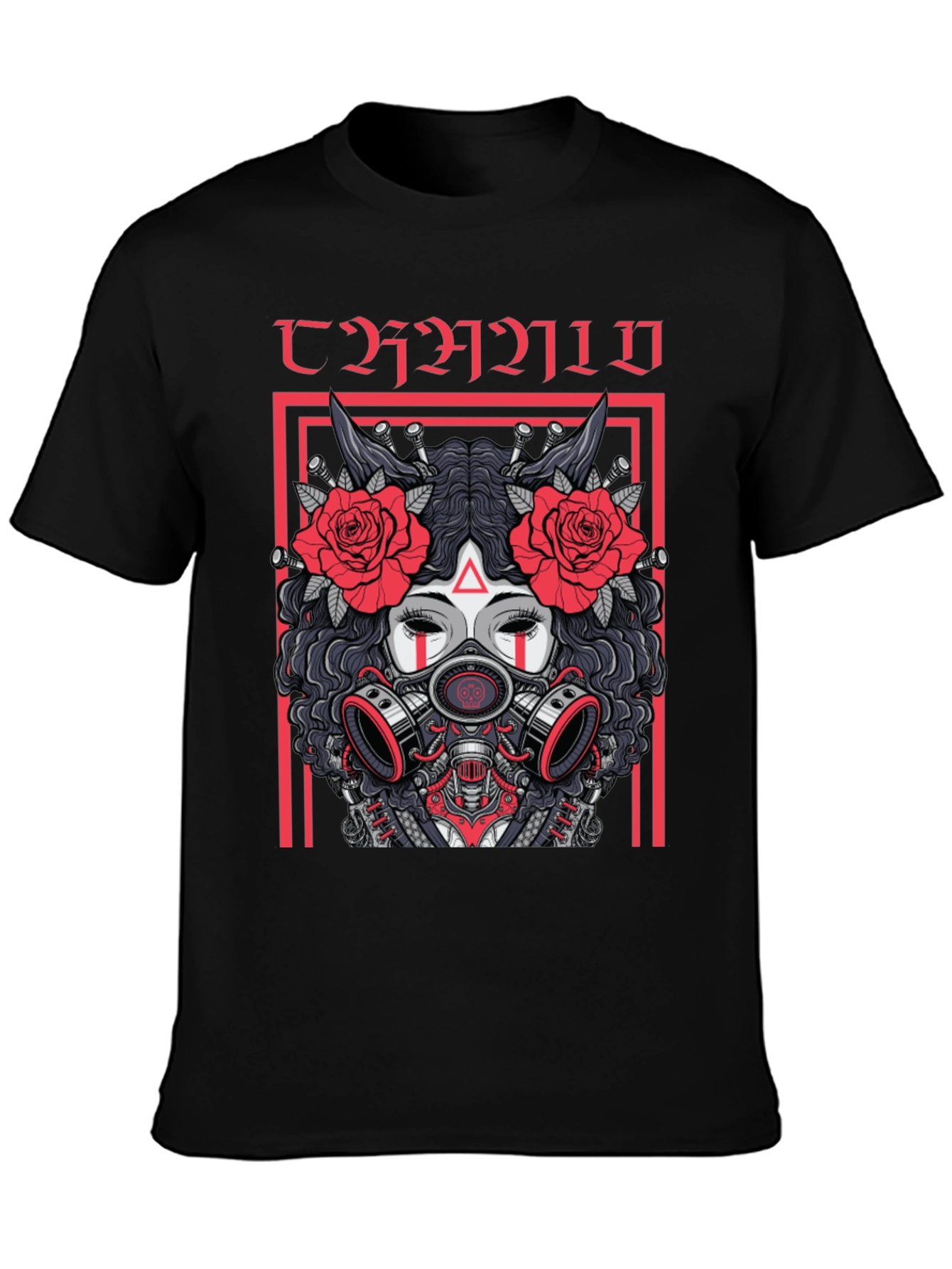 Dark Aesthetic Gas Mask Rose T-Shirt