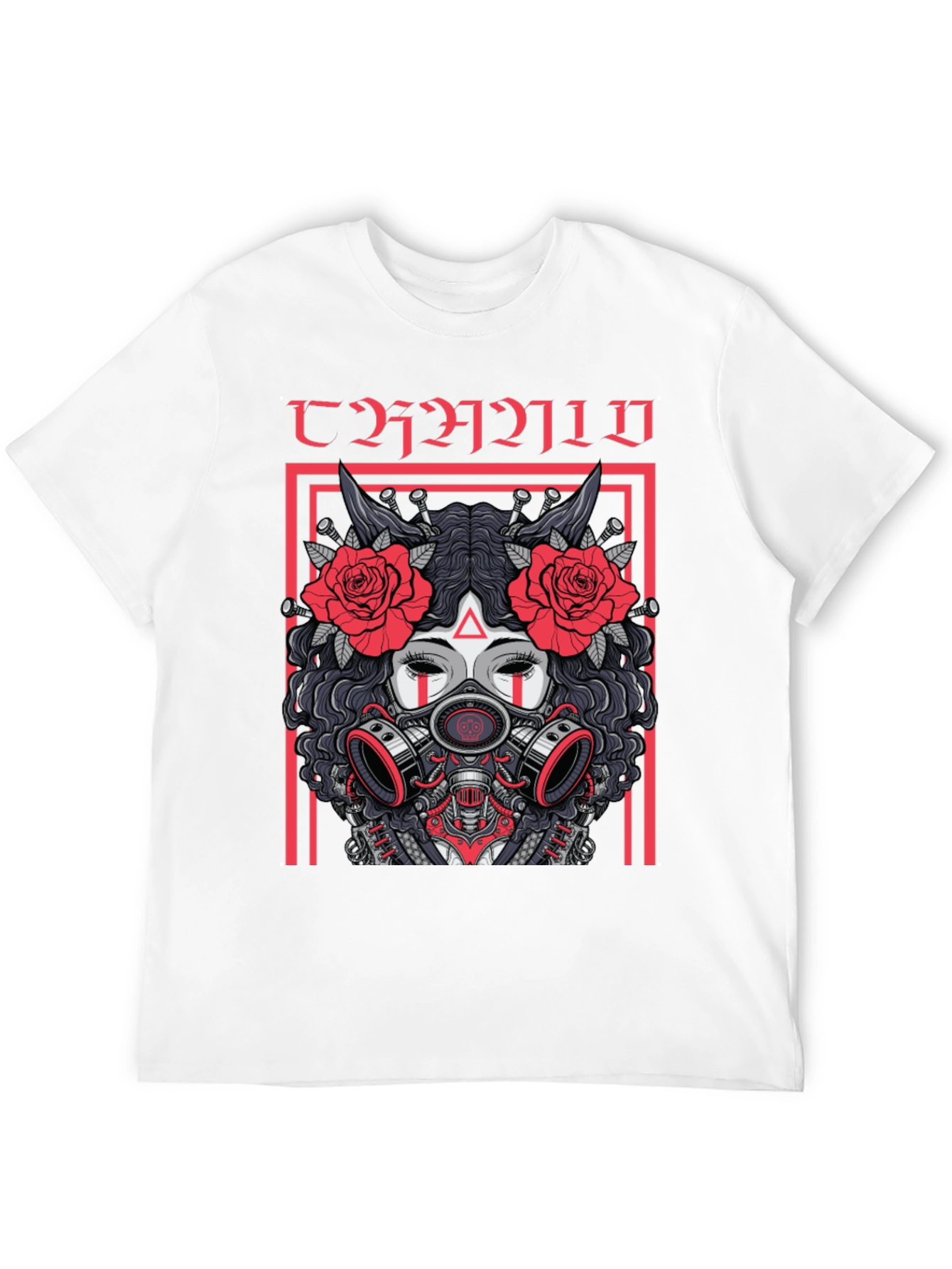 Dark Aesthetic Gas Mask Rose T-Shirt