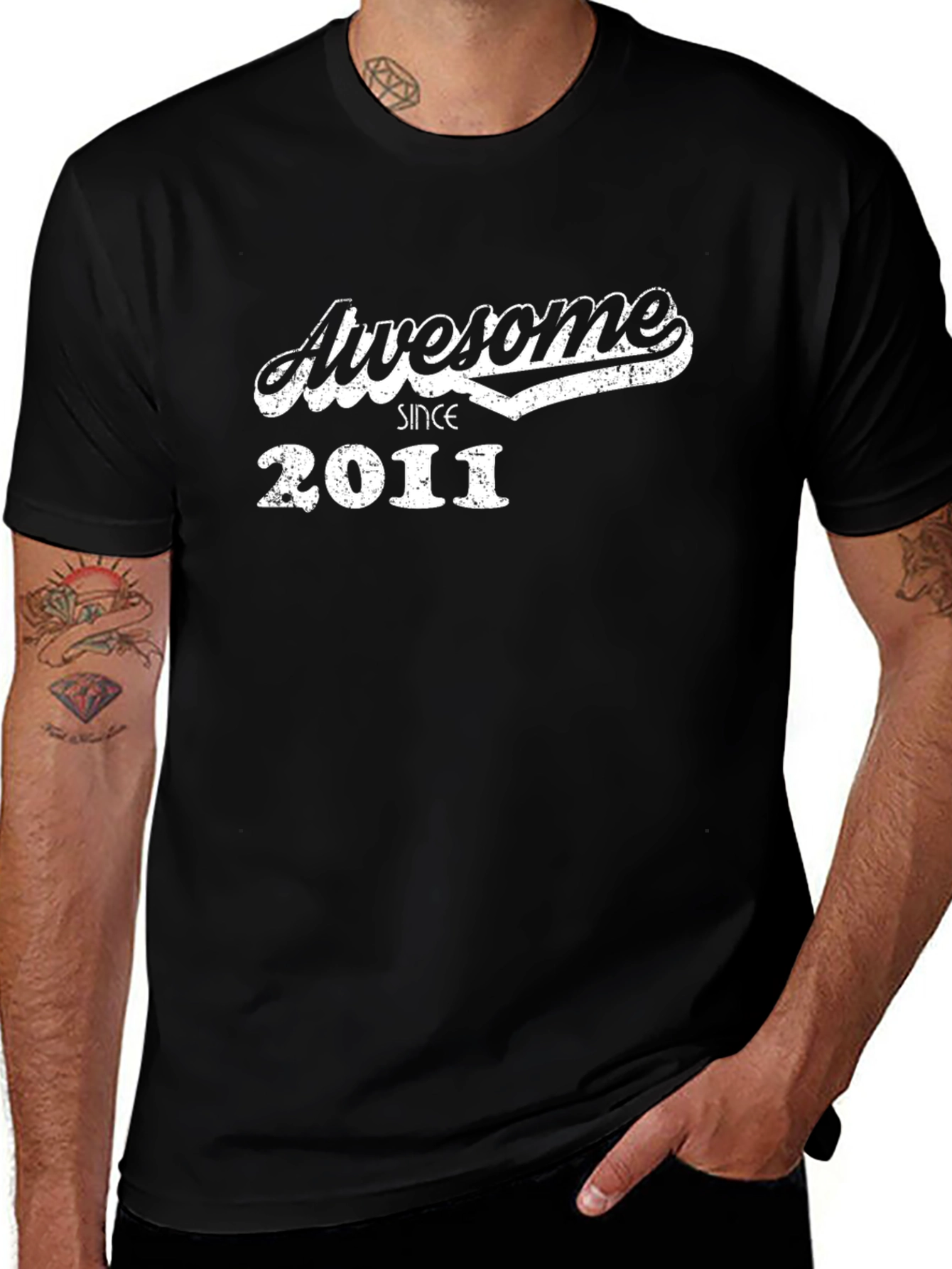 Awesome Since 2011 Graphic Tee - Black