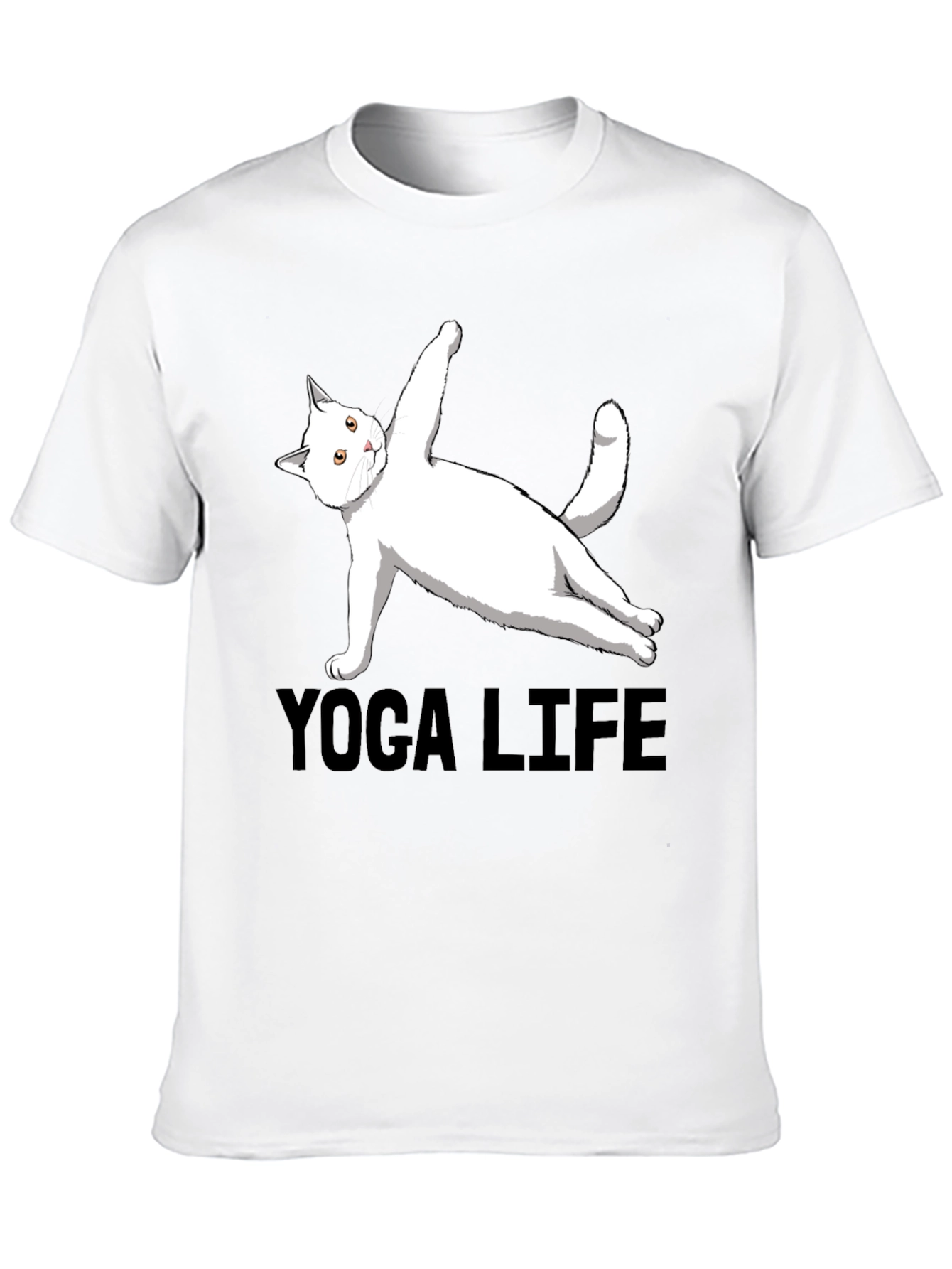 Yoga Cat Life Black T-Shirt