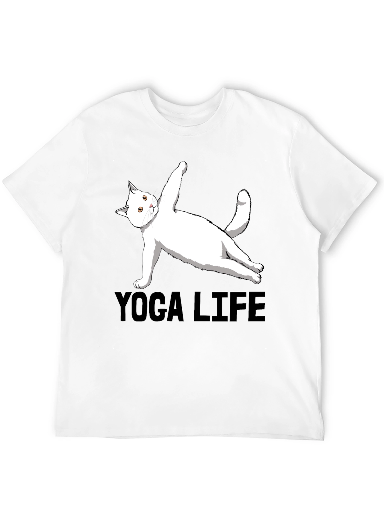 Yoga Cat Life Black T-Shirt
