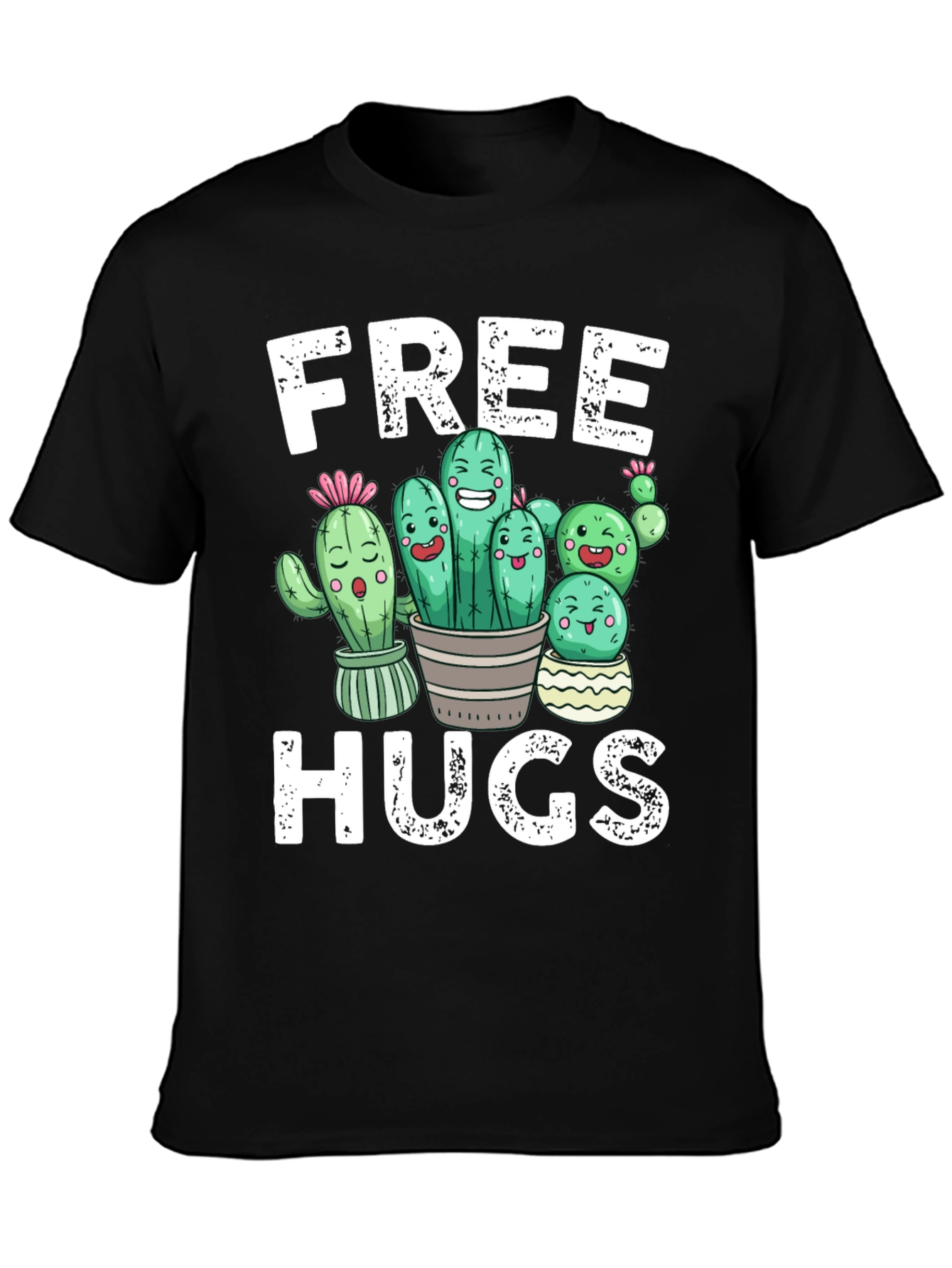 Free Hugs Cactus Graphic T-Shirt