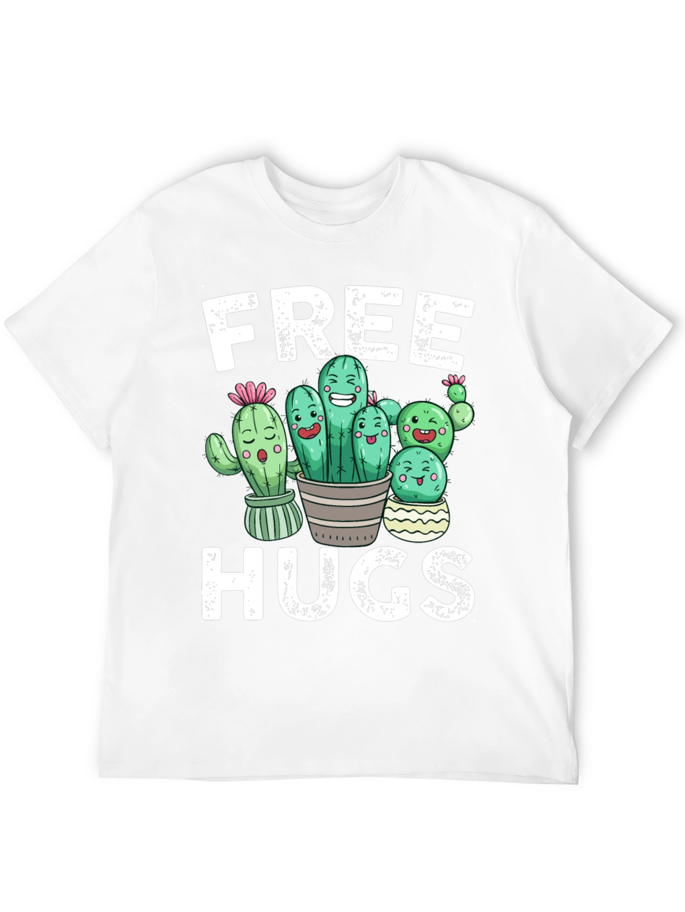 Free Hugs Cactus Graphic T-Shirt