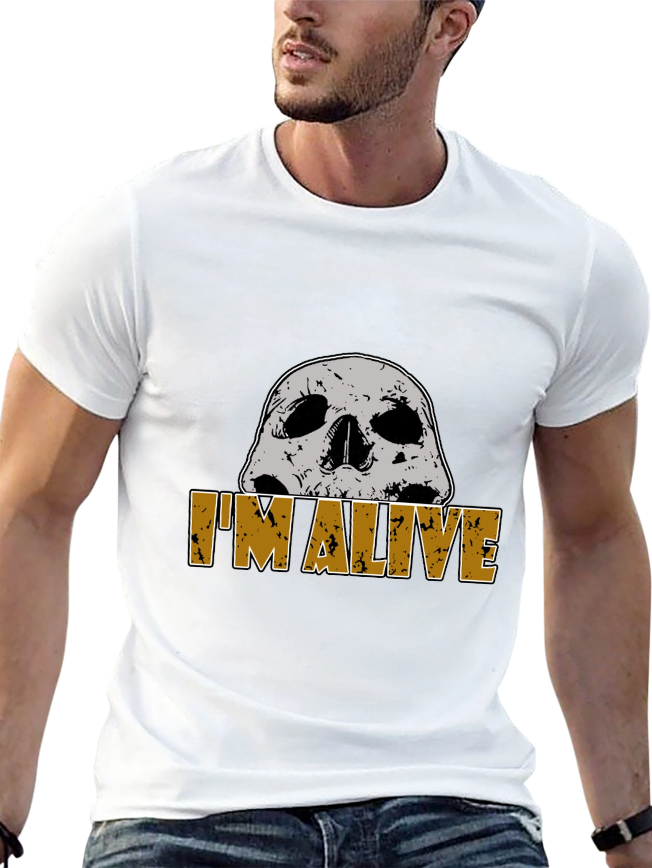 Im Alive Skull Graphic T-Shirt - Mens Black Tee