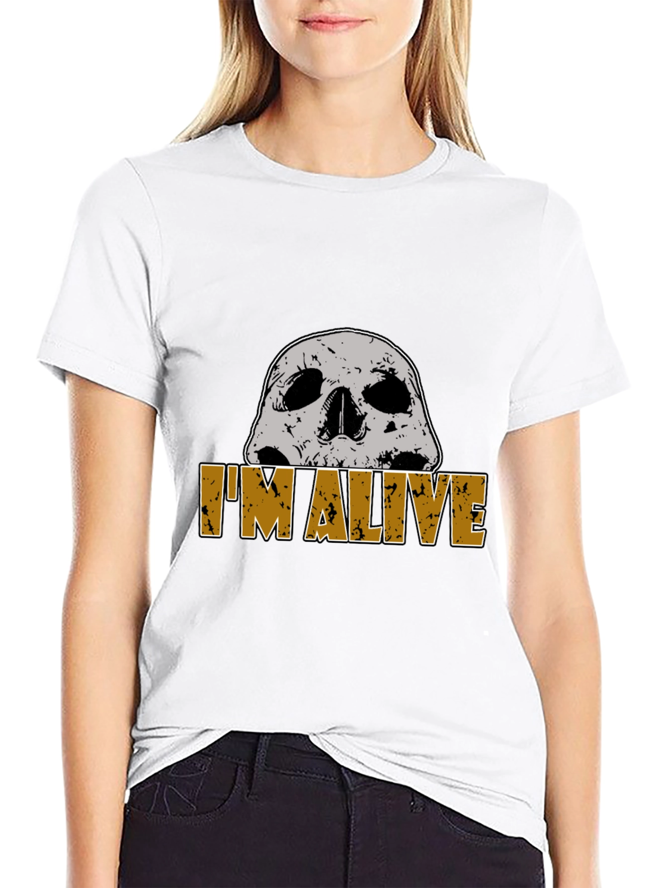 Im Alive Skull Graphic T-Shirt - Mens Black Tee