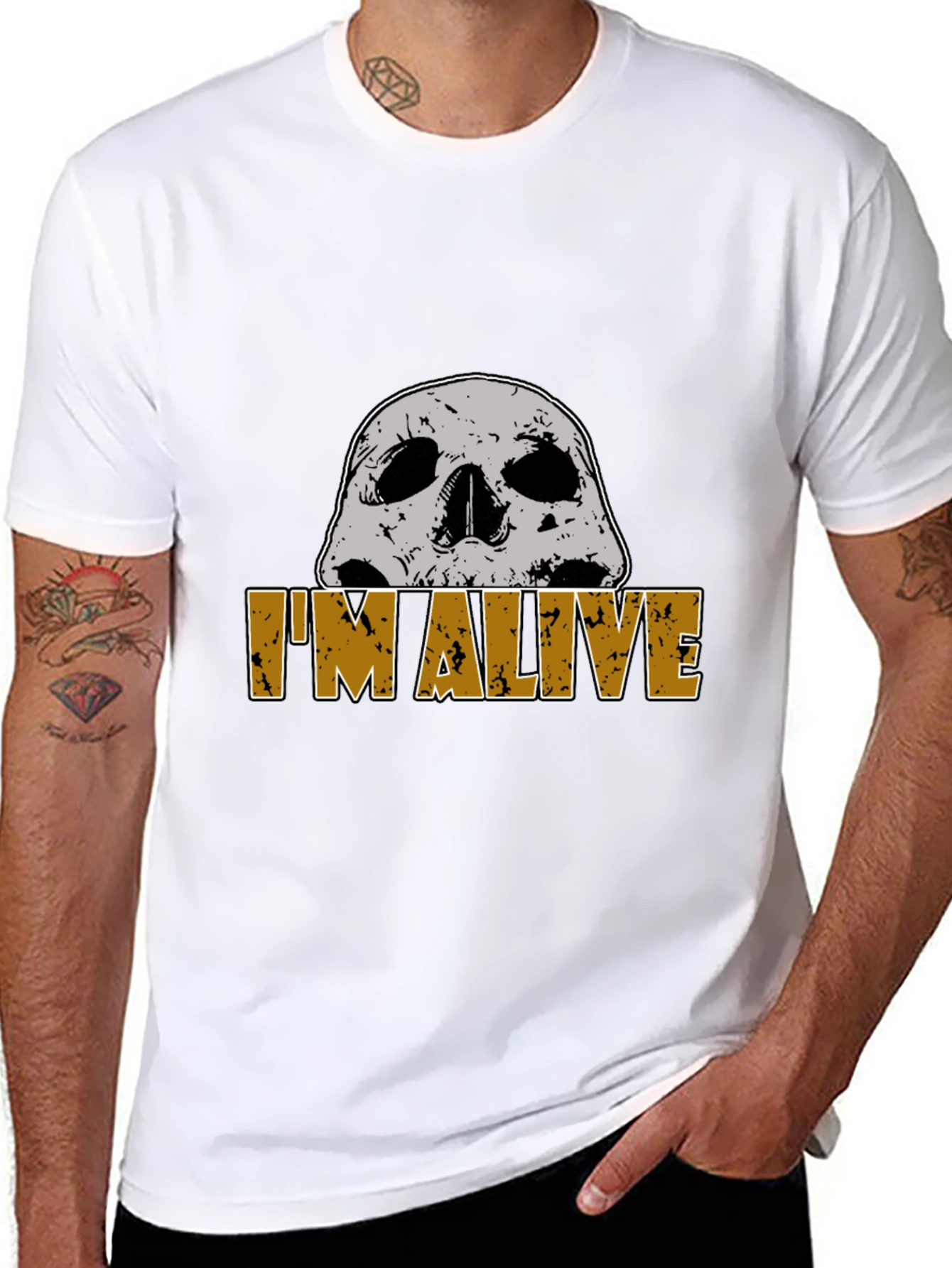 Im Alive Skull Graphic T-Shirt - Mens Black Tee