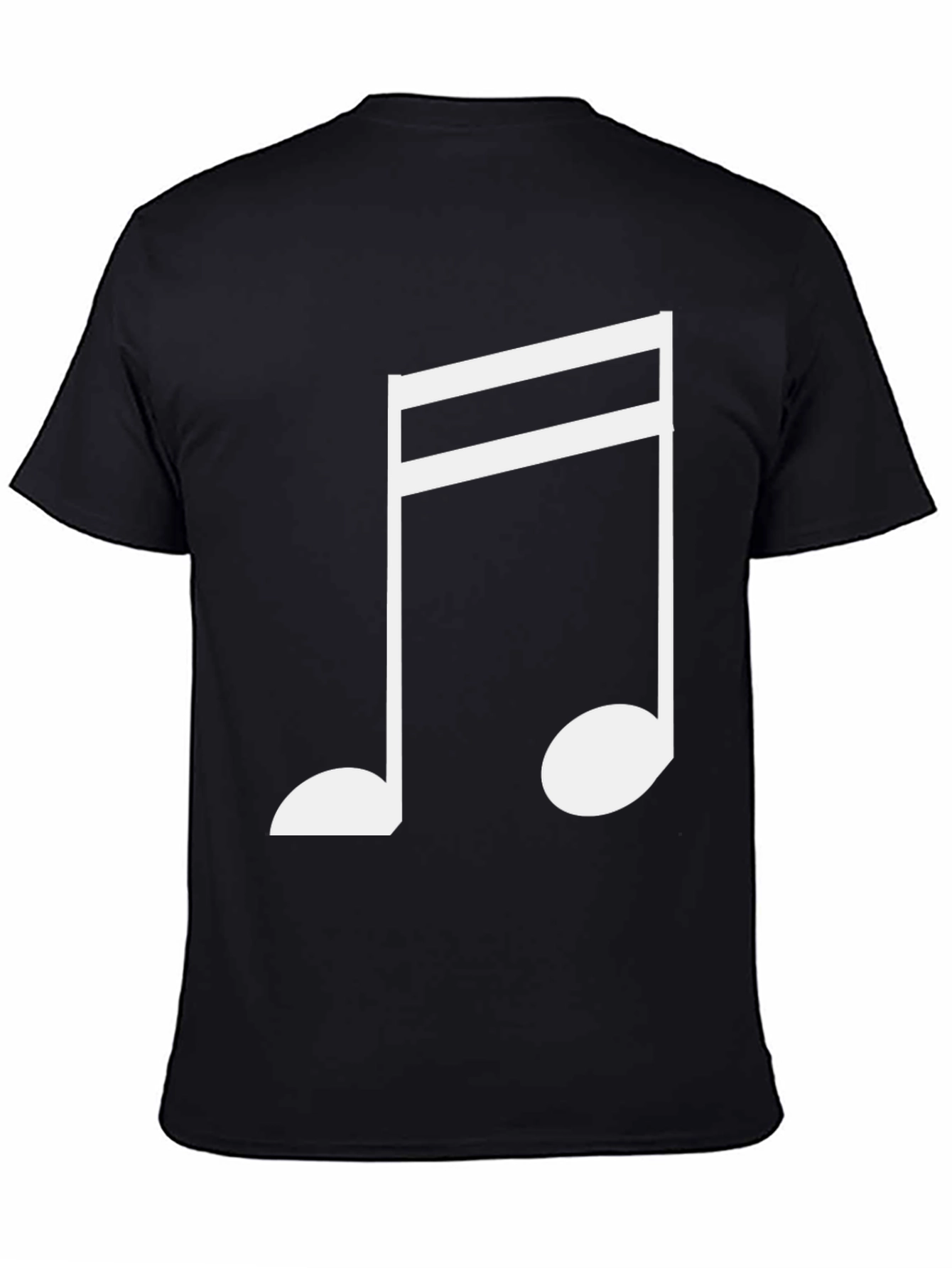 Musical Note Graphic Tee - Black Cotton T-Shirt