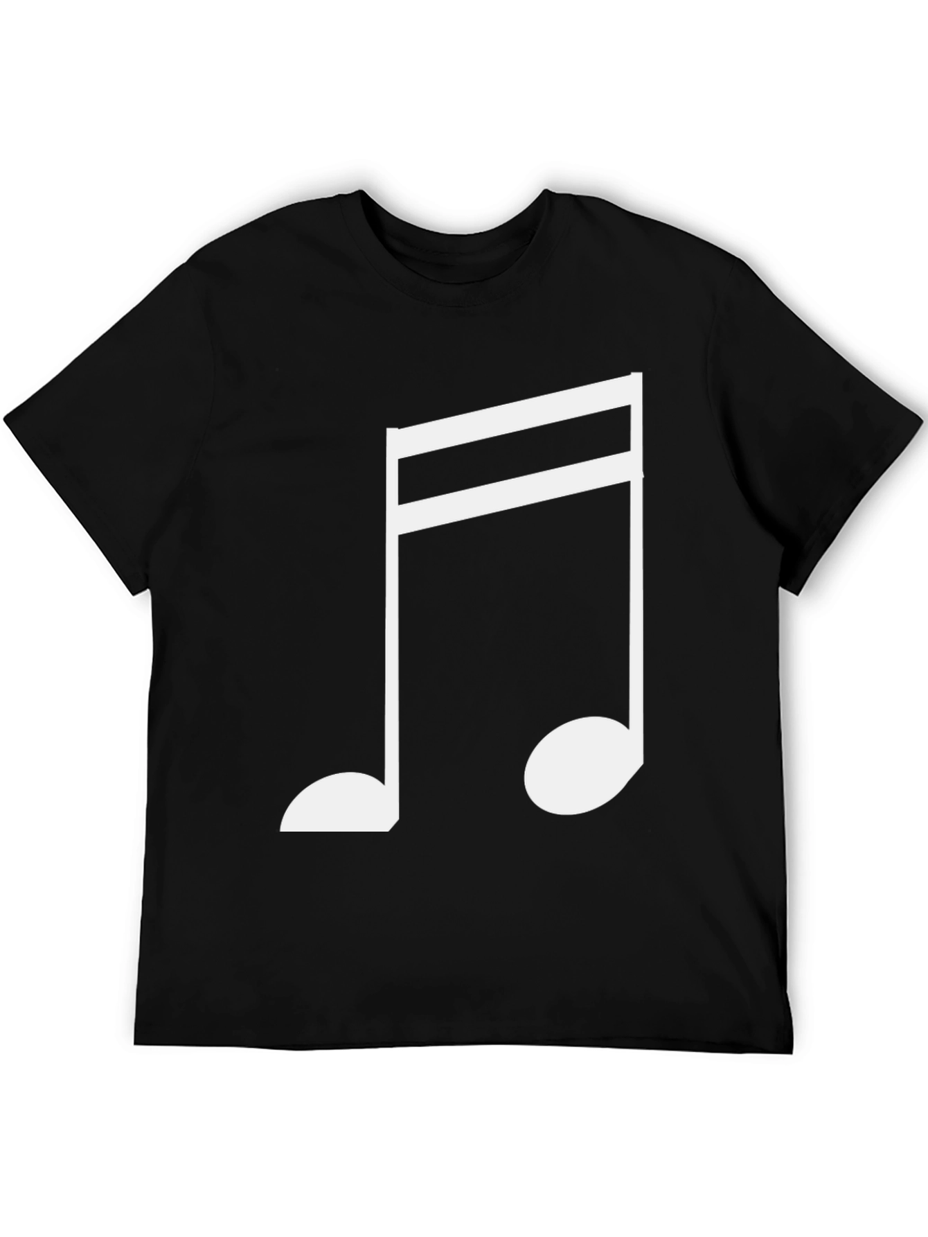 Musical Note Graphic Tee - Black Cotton T-Shirt