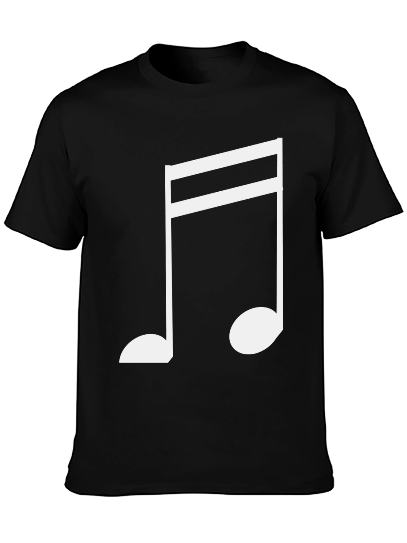 Musical Note Graphic Tee - Black Cotton T-Shirt
