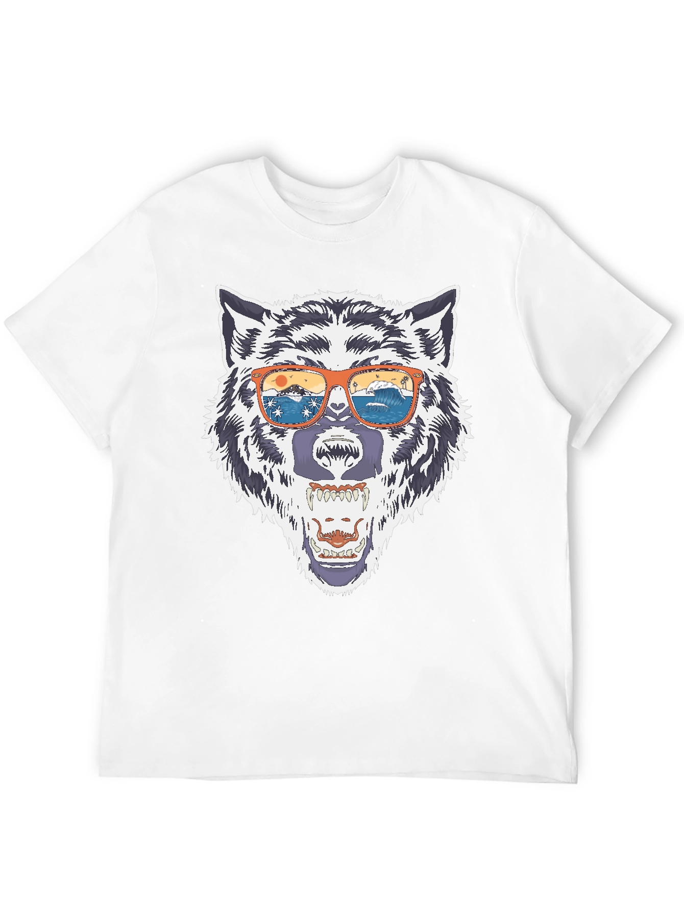 Wolf Graphic Tee - Summer Vibes Sunglasses