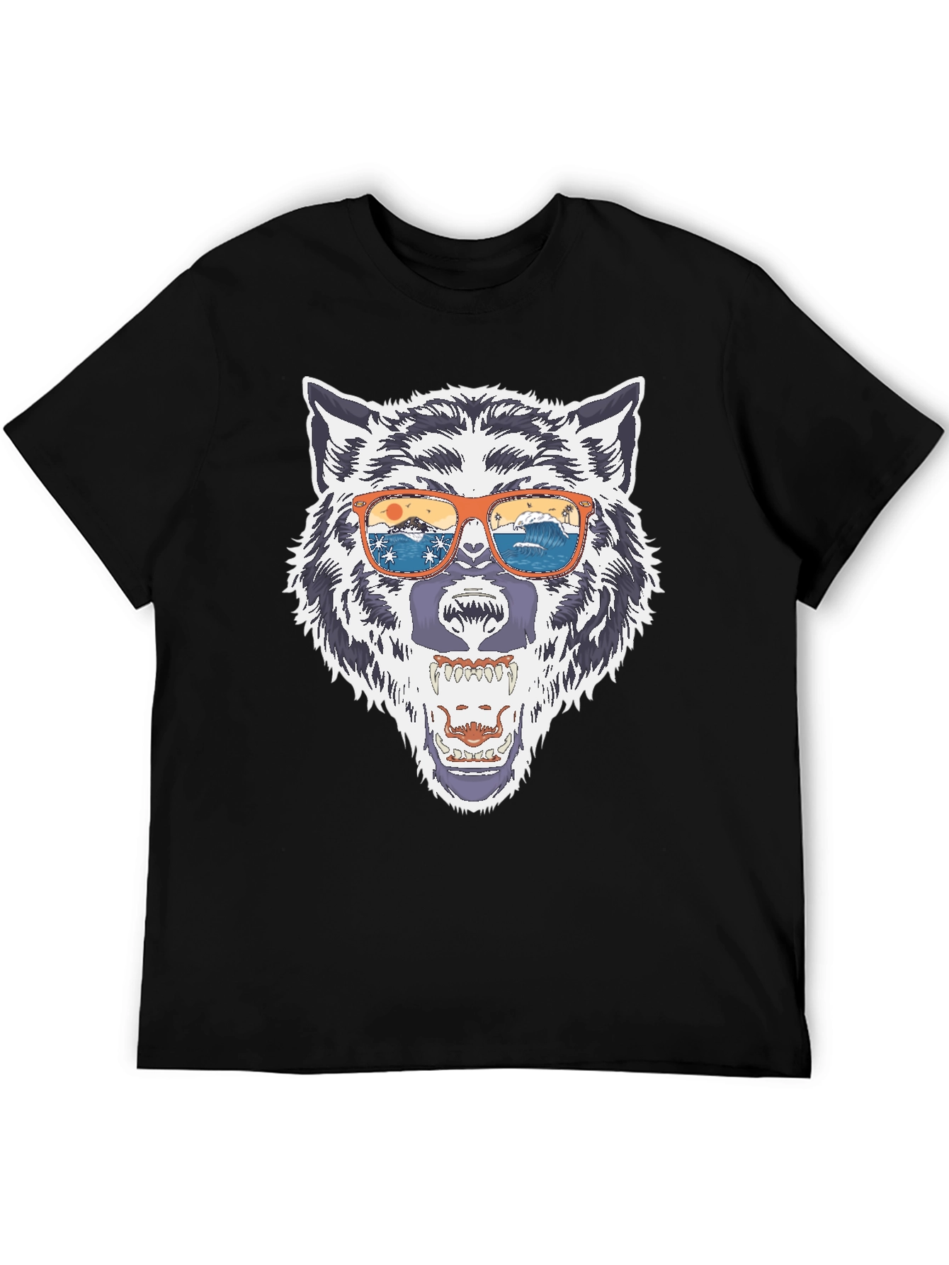 Wolf Graphic Tee - Summer Vibes Sunglasses