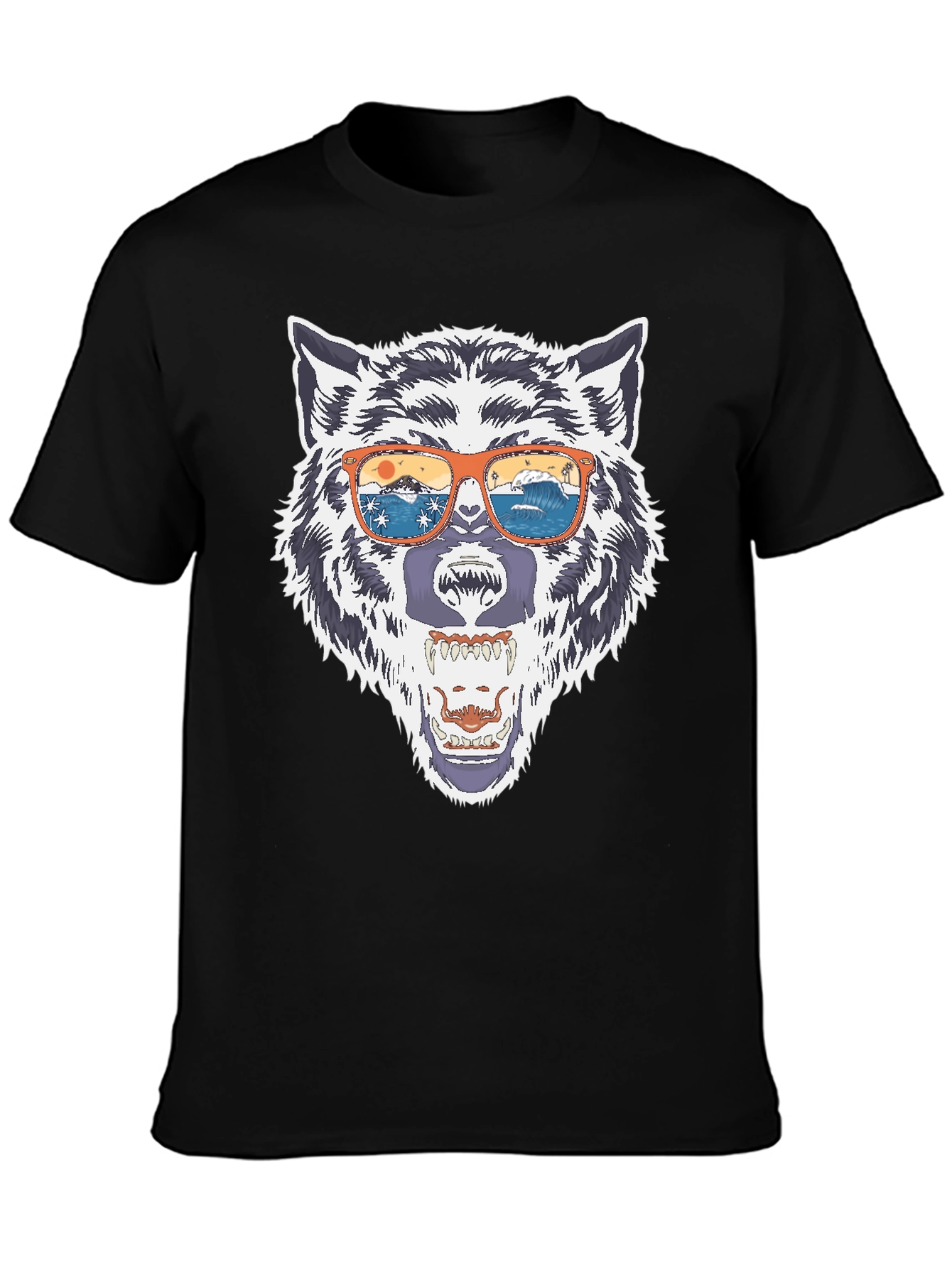 Wolf Graphic Tee - Summer Vibes Sunglasses