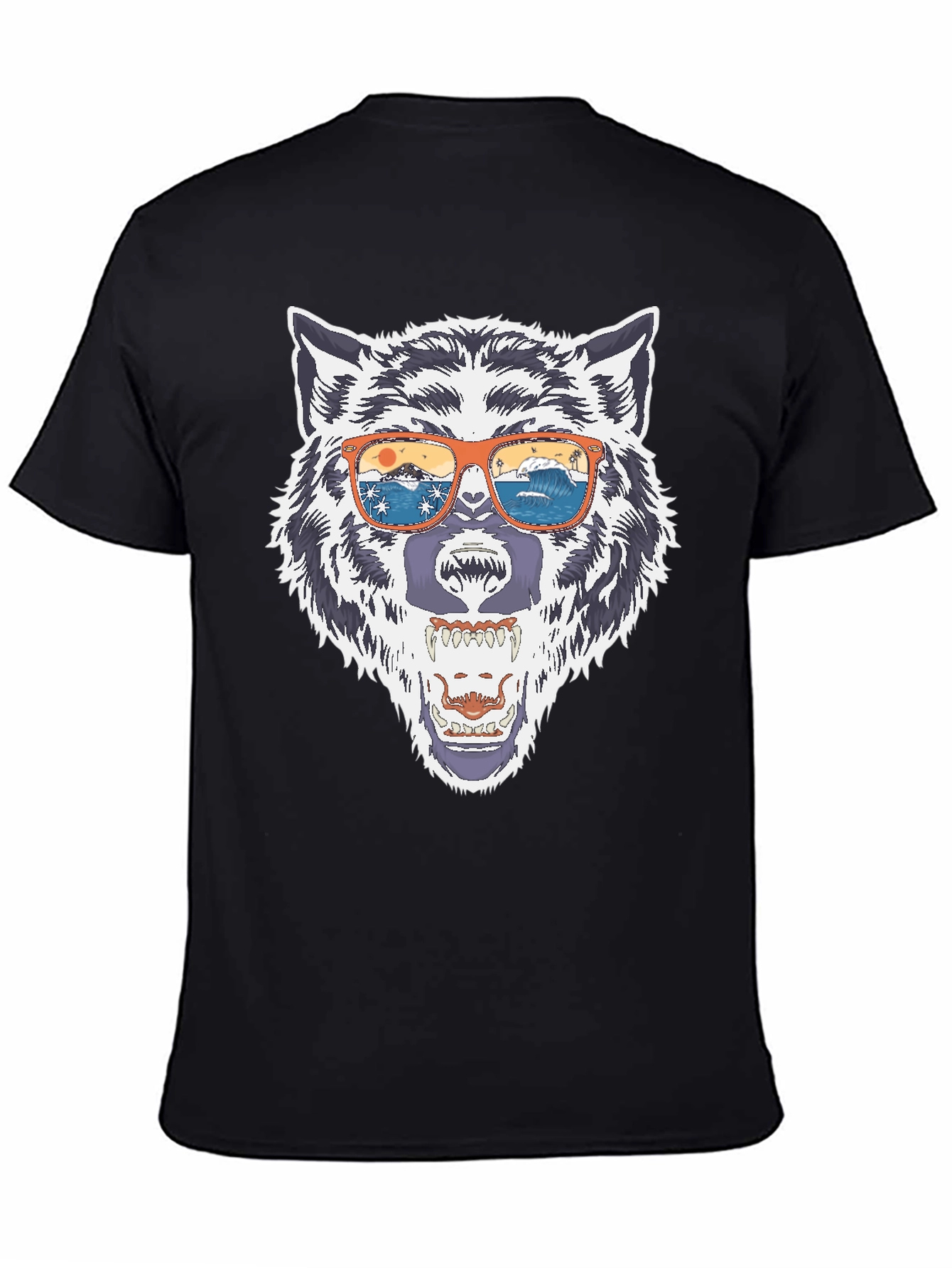 Wolf Graphic Tee - Summer Vibes Sunglasses