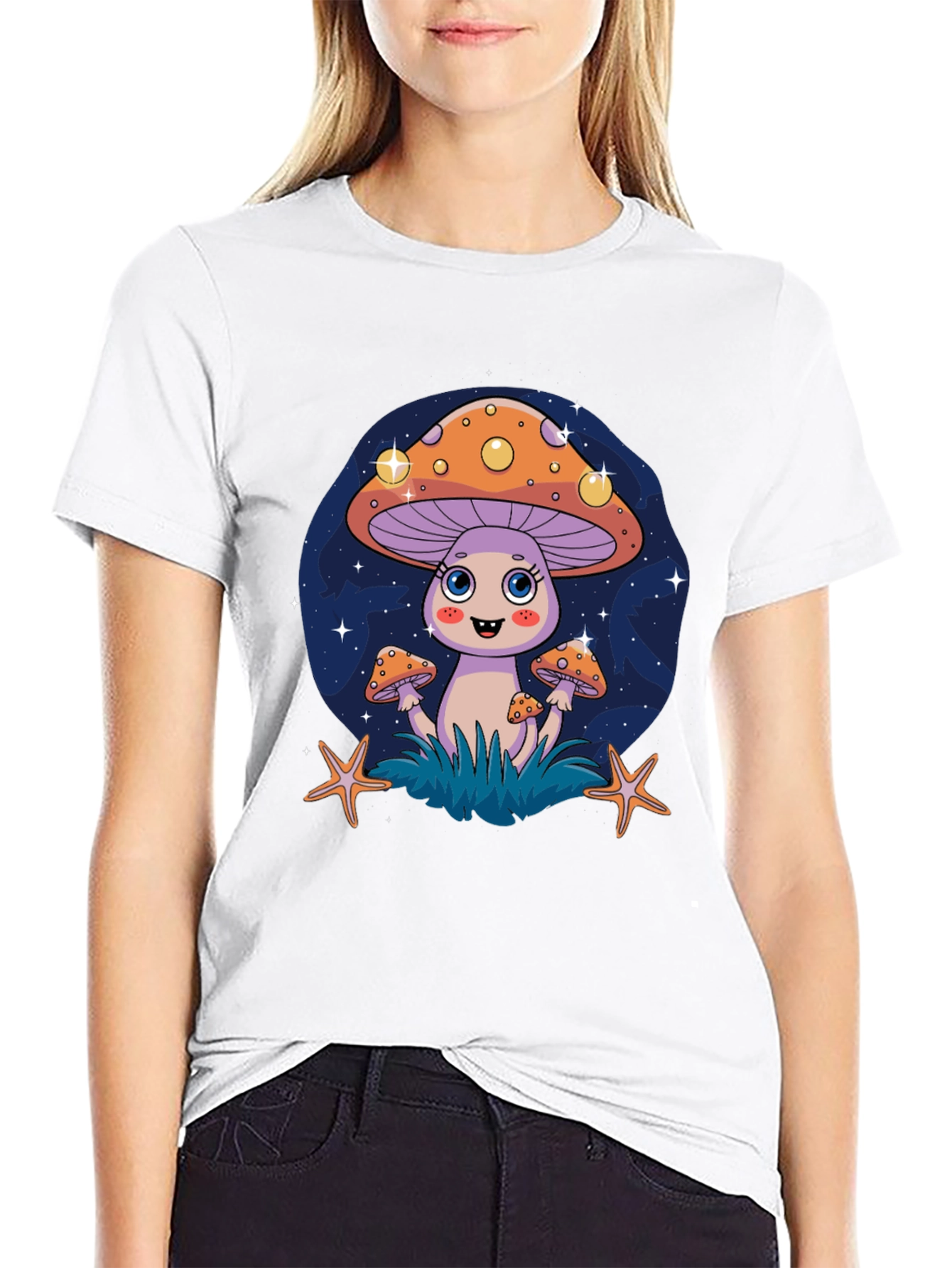 Funky Mushroom Graphic Tee - Quirky Cartoon Design