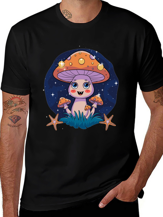Funky Mushroom Graphic Tee - Quirky Cartoon Design