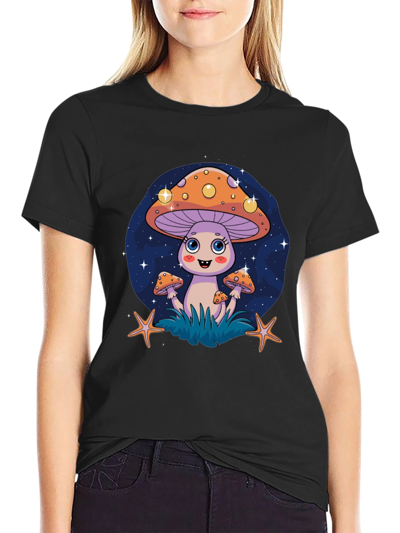 Funky Mushroom Graphic Tee - Quirky Cartoon Design