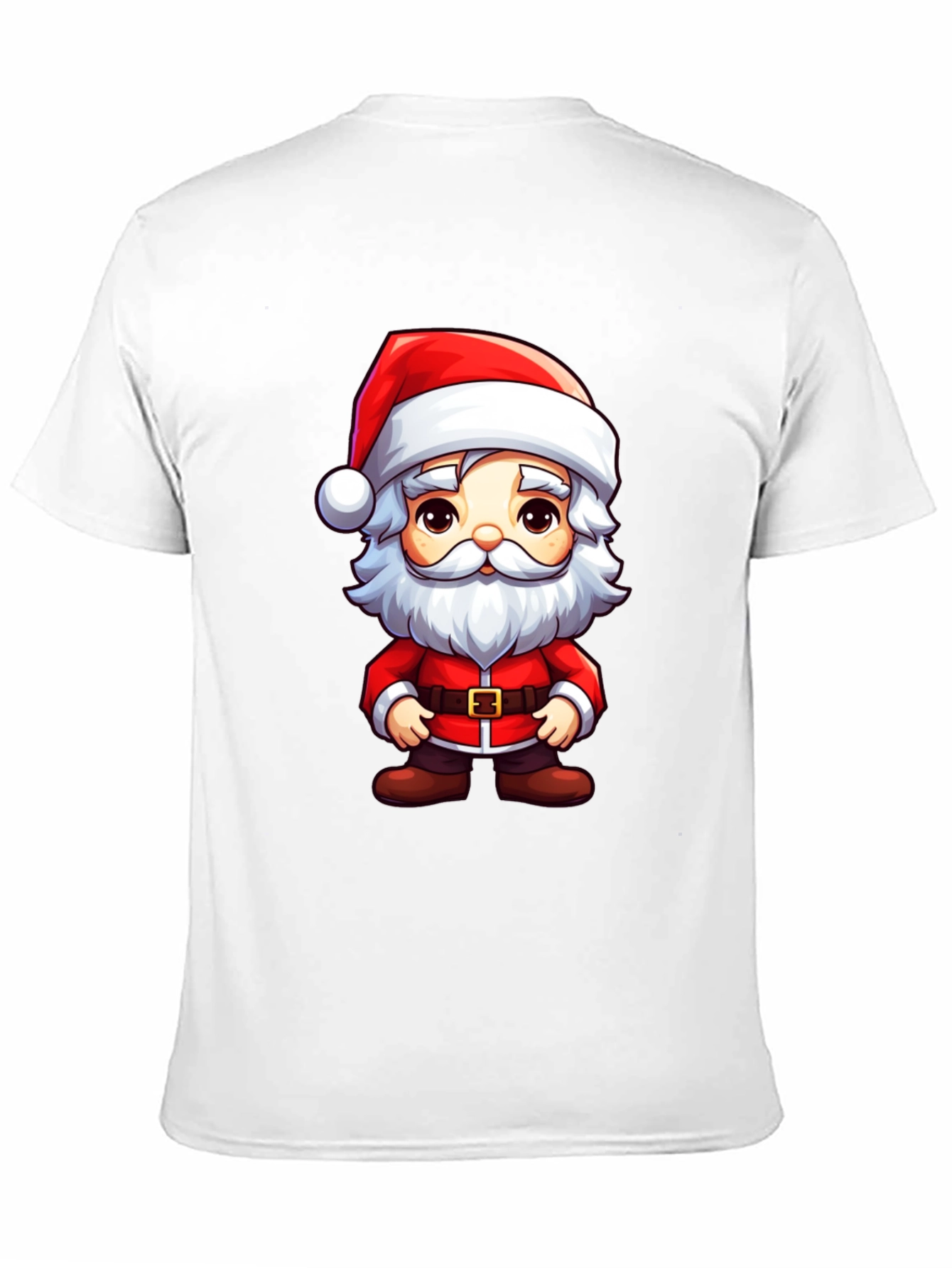 Santa Cartoon Graphic Tee Black T-Shirt