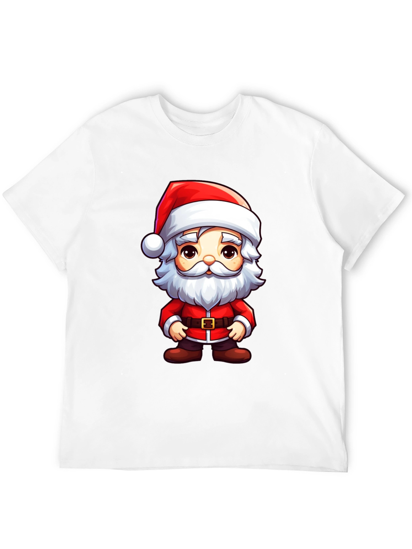 Santa Cartoon Graphic Tee Black T-Shirt