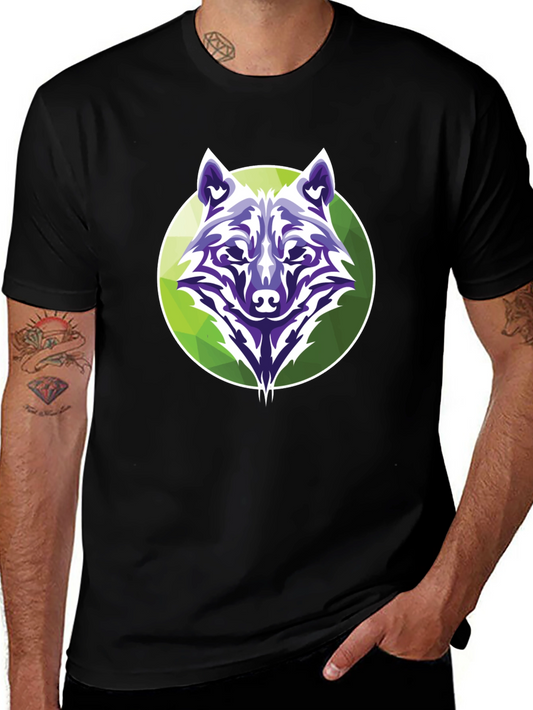 Wolf Graphic Tee - Modern Geometric Design