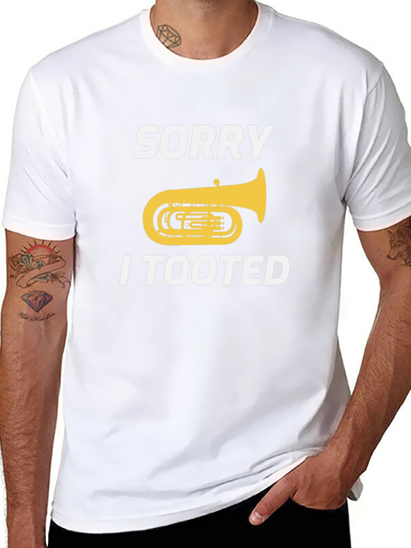 Funny Tuba Player Tooted Graphic Tee Shirt