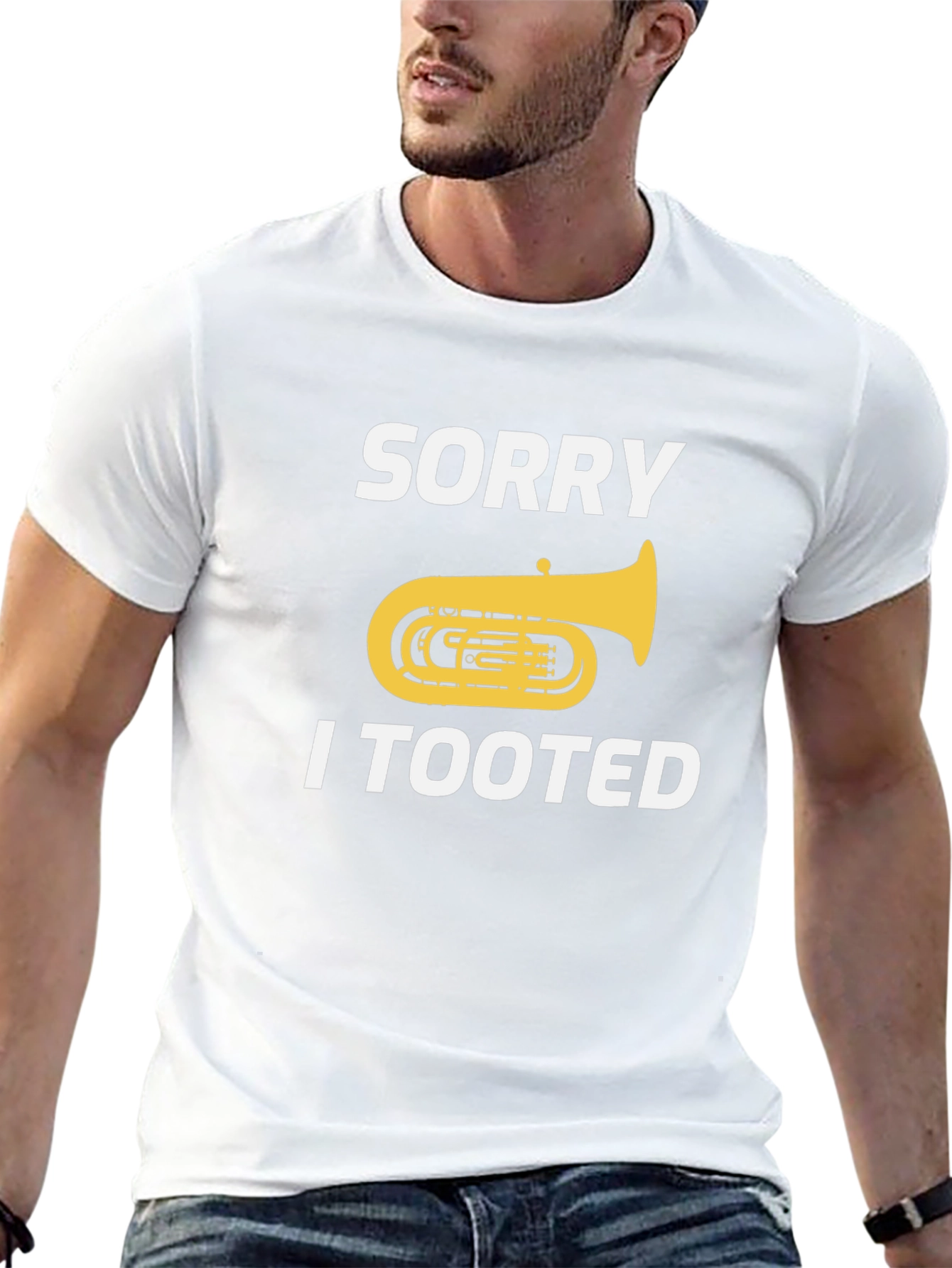 Funny Tuba Player Tooted Graphic Tee Shirt
