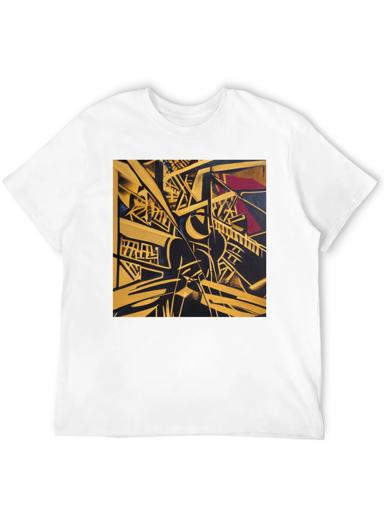 Abstract Geometric Art Print Black T-Shirt