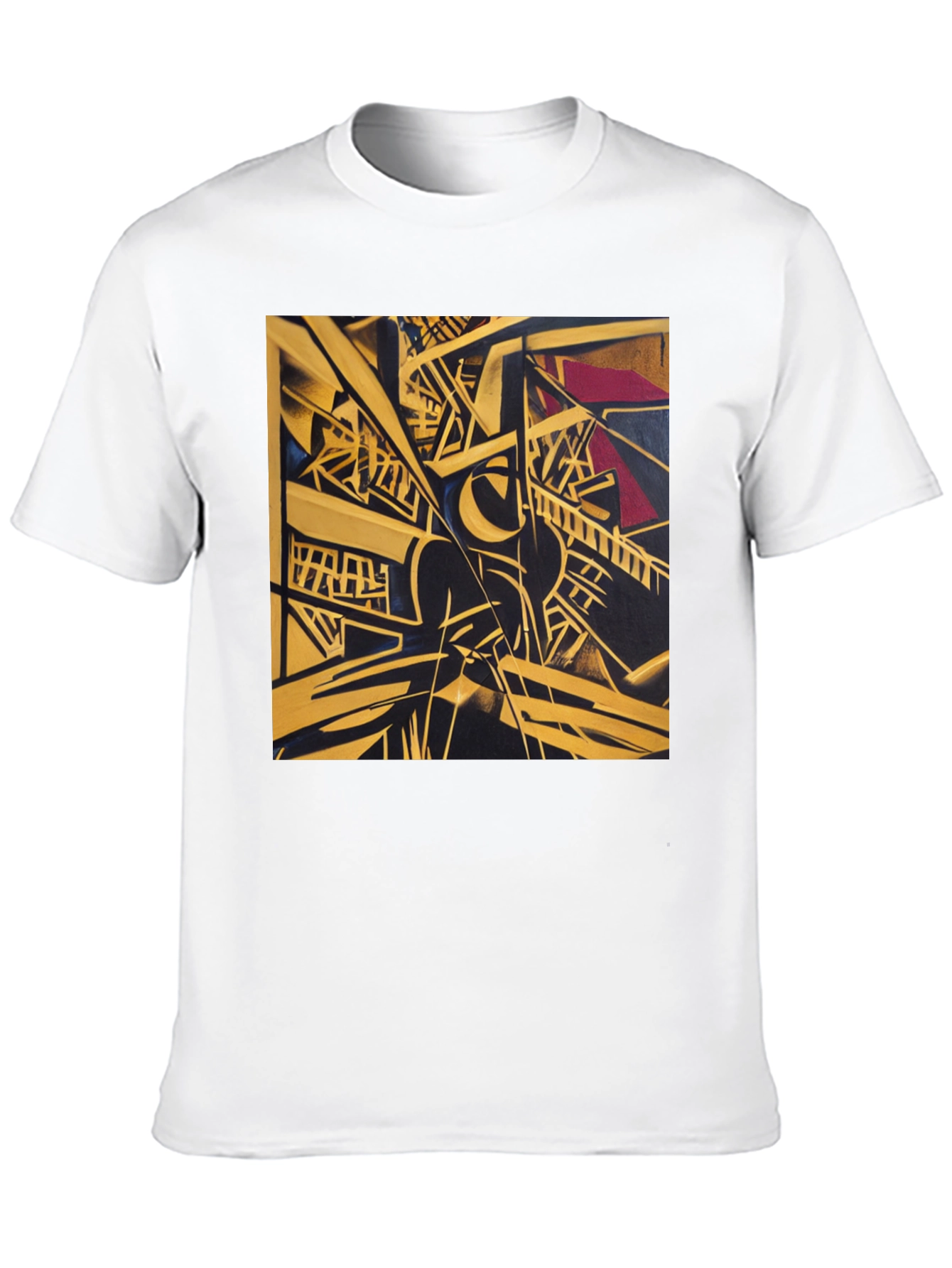 Abstract Geometric Art Print Black T-Shirt