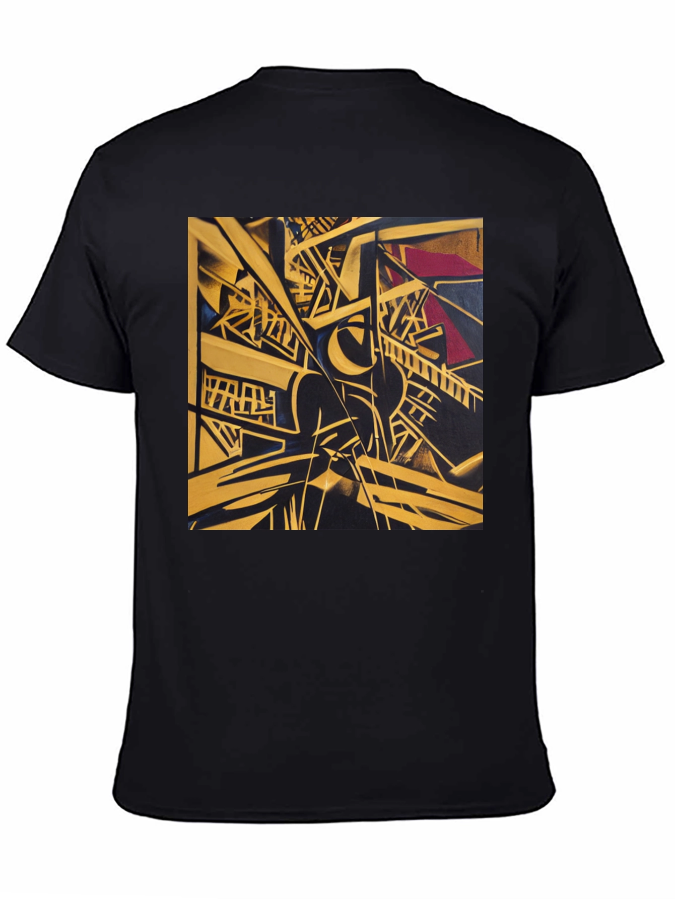 Abstract Geometric Art Print Black T-Shirt